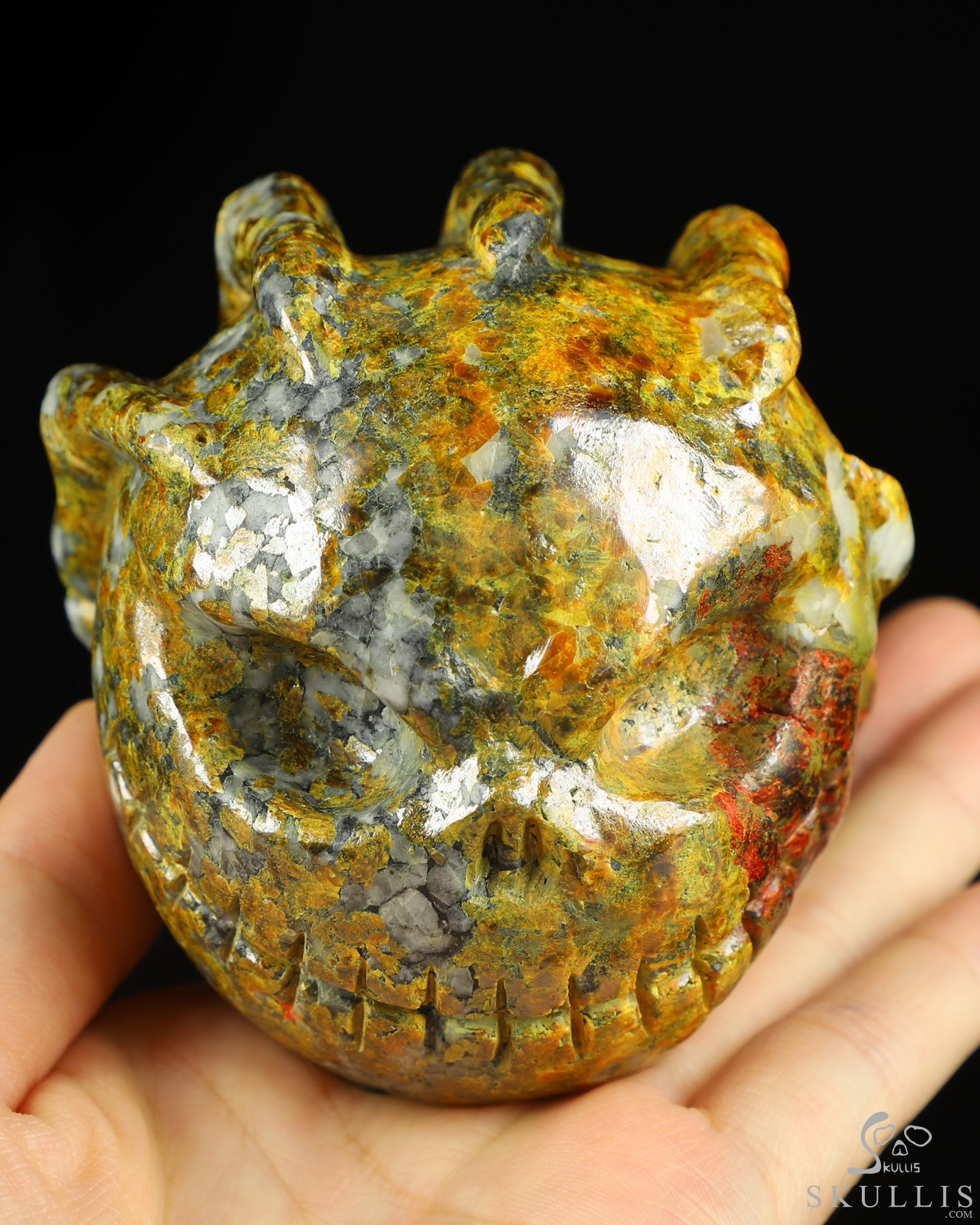 3.1" Realgar Hand Carved Jack Crystal Skull Sculpture, Crystal Healing 3.1" Realgar Hand Carved Jack Crystal Skull Sculpture, Crystal Healing