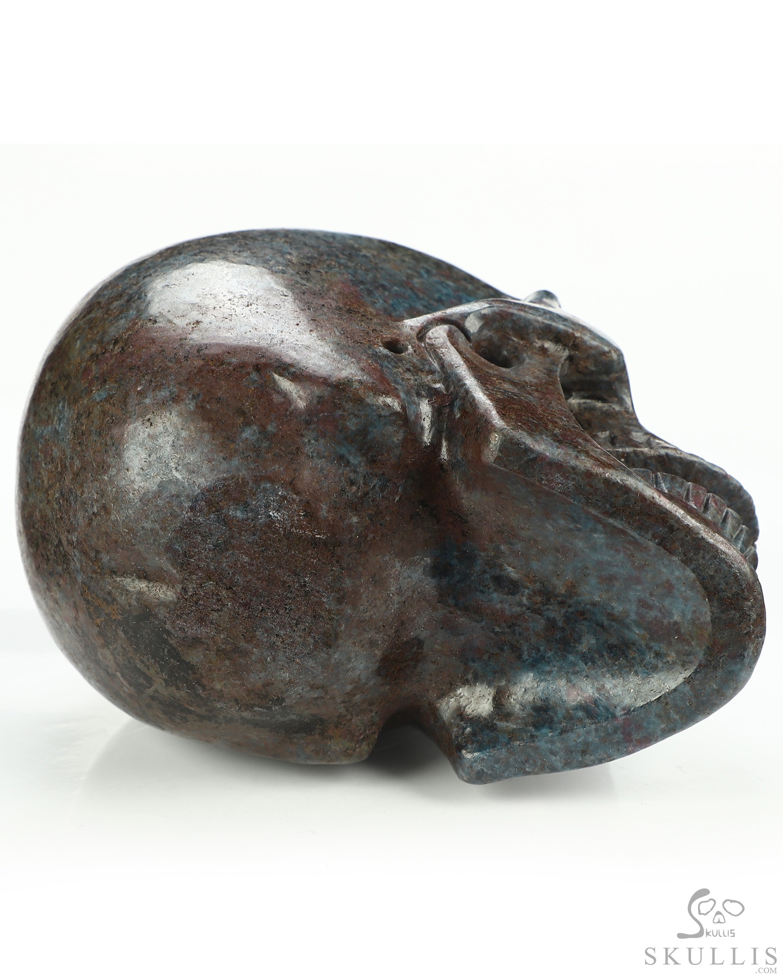 5.1" Ruby Kyanite Hand Carved Singing Crystal Skull Sculpture, Crystal Healing 5.1" Ruby Kyanite Hand Carved Singing Crystal Skull Sculpture, Crystal Healing