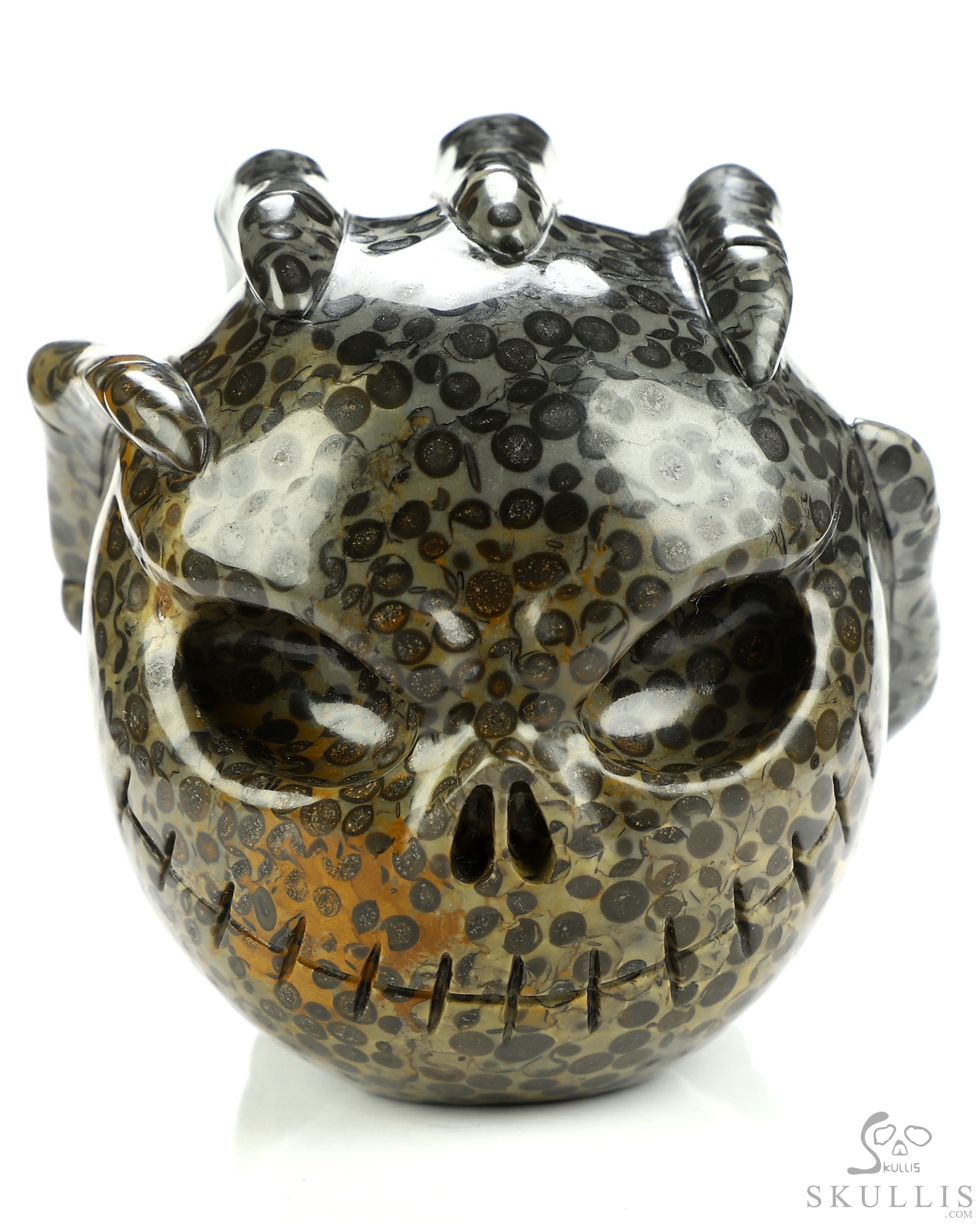 3.1" Chinese Leopard Skin Jasper Hand Carved Jack Crystal Skull Sculpture, Crystal Healing 3.1" Chinese Leopard Skin Jasper Hand Carved Jack Crystal Skull Sculpture, Crystal Healing