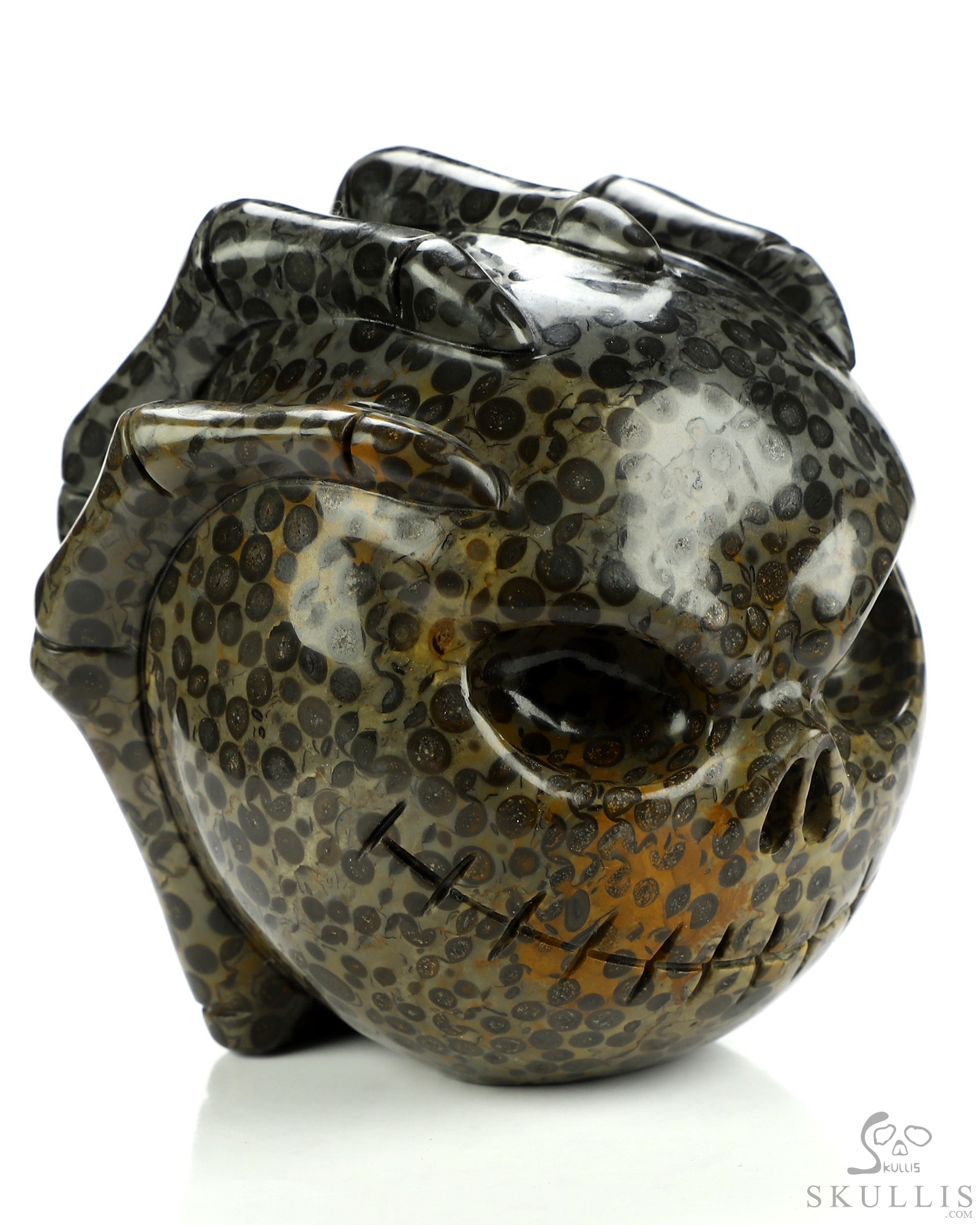 3.1" Chinese Leopard Skin Jasper Hand Carved Jack Crystal Skull Sculpture, Crystal Healing 3.1" Chinese Leopard Skin Jasper Hand Carved Jack Crystal Skull Sculpture, Crystal Healing