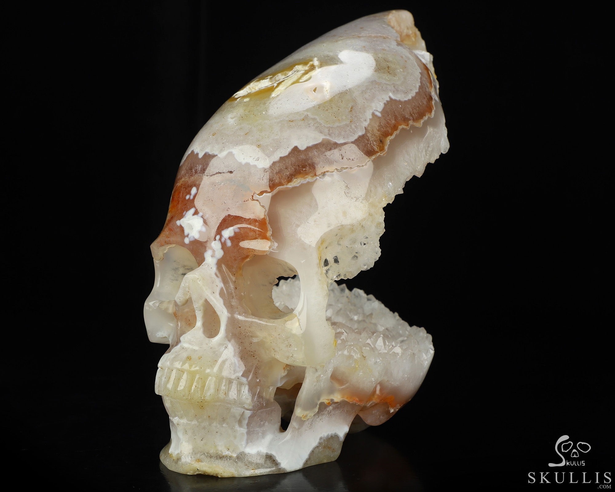 July 6, 2026 ACSAD (A Crystal Skull a Day) - Where Spring Dreams - 9.1" Carved Druzy Sakura Agate Geode Crystal Skull Fine Art Sculpture, Crystal Healing July 6, 2026 ACSAD (A Crystal Skull a Day) - Where Spring Dreams - 9.1" Carved Druzy Sakura Agate Geode Crystal Skull Fine Art Sculpture, Crystal Healing