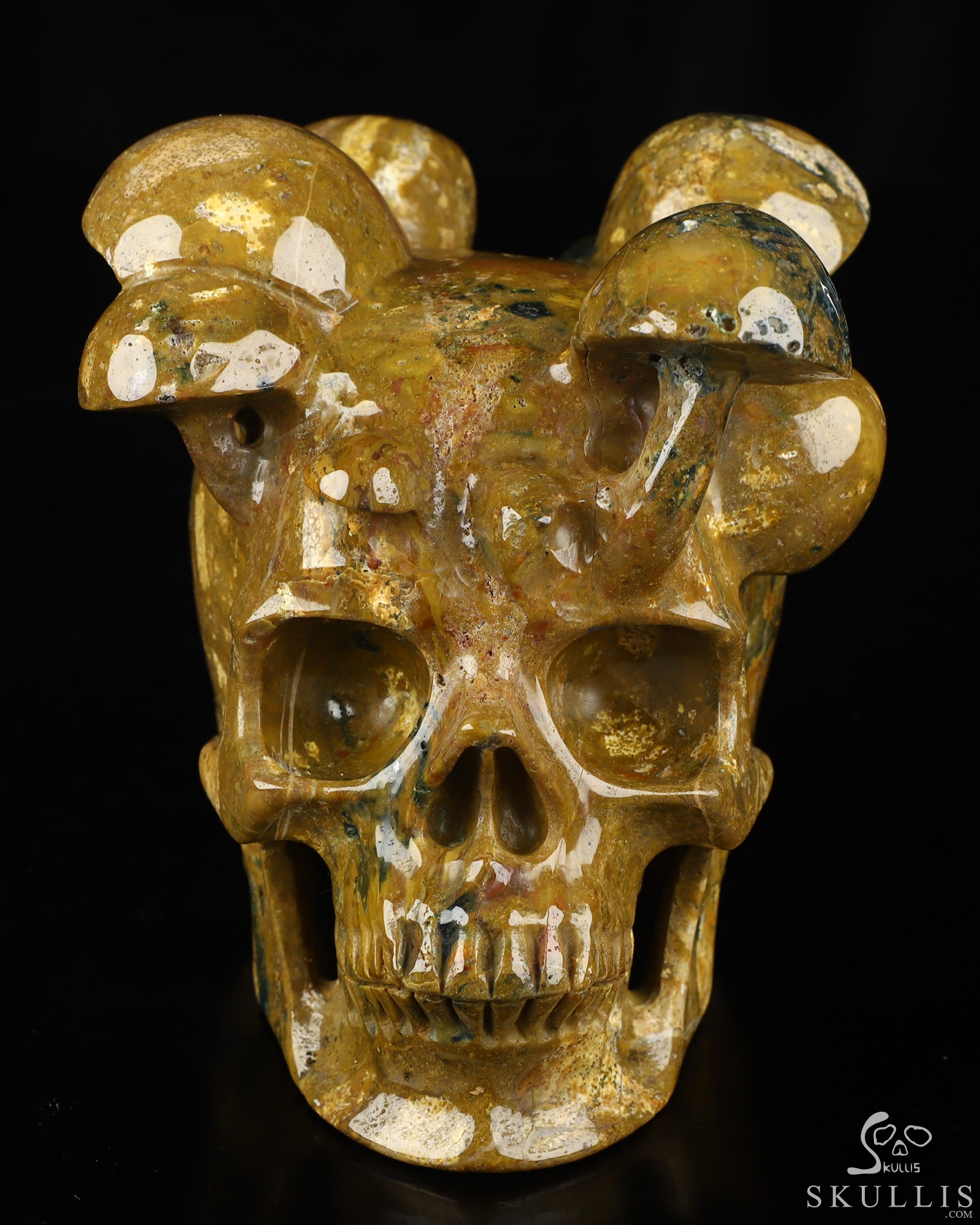 5.2" Indian Agate Hand Carved Mushroom Crystal Skull Sculpture, Crystal Healing 5.2" Indian Agate Hand Carved Mushroom Crystal Skull Sculpture, Crystal Healing