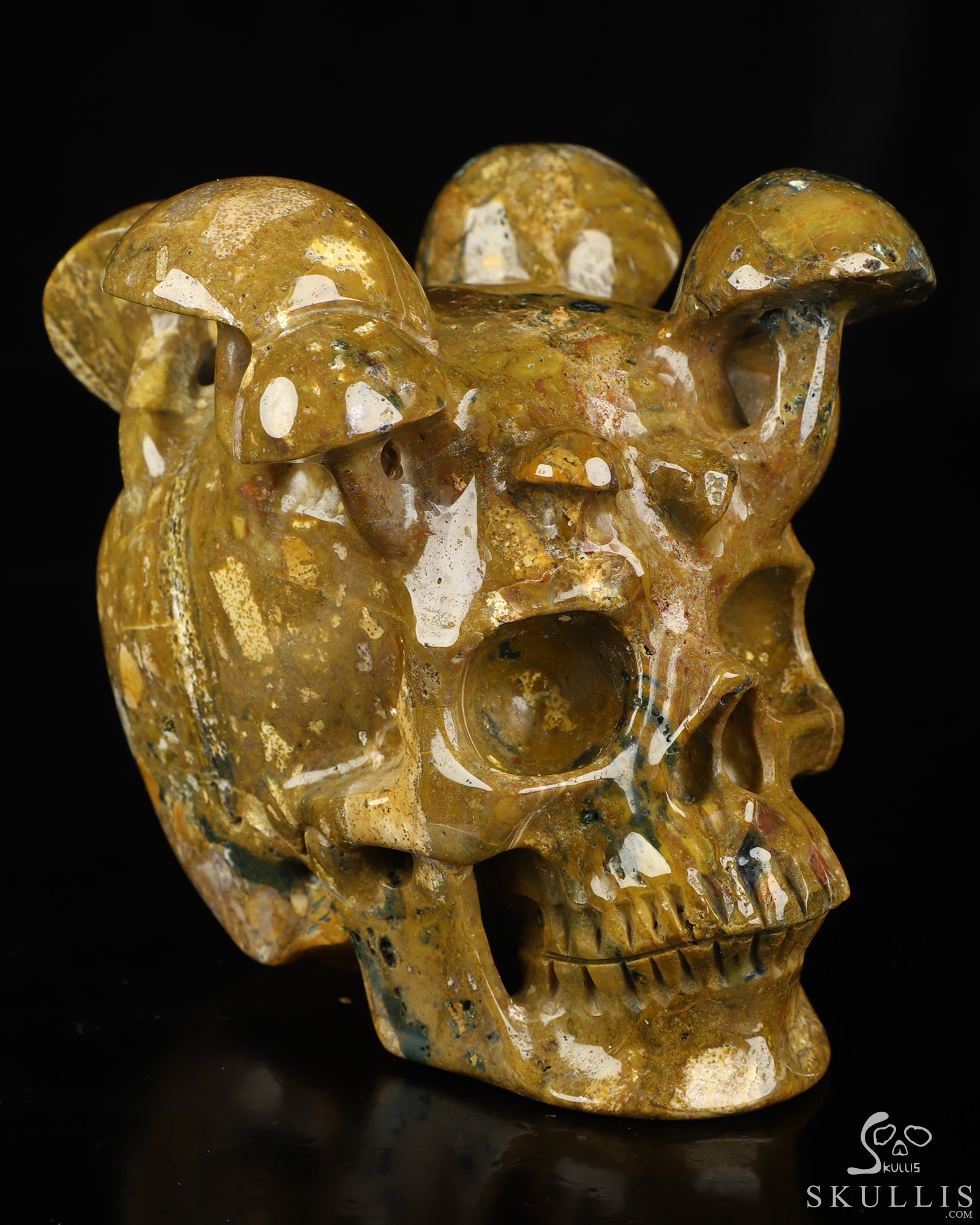 5.2" Indian Agate Hand Carved Mushroom Crystal Skull Sculpture, Crystal Healing 5.2" Indian Agate Hand Carved Mushroom Crystal Skull Sculpture, Crystal Healing