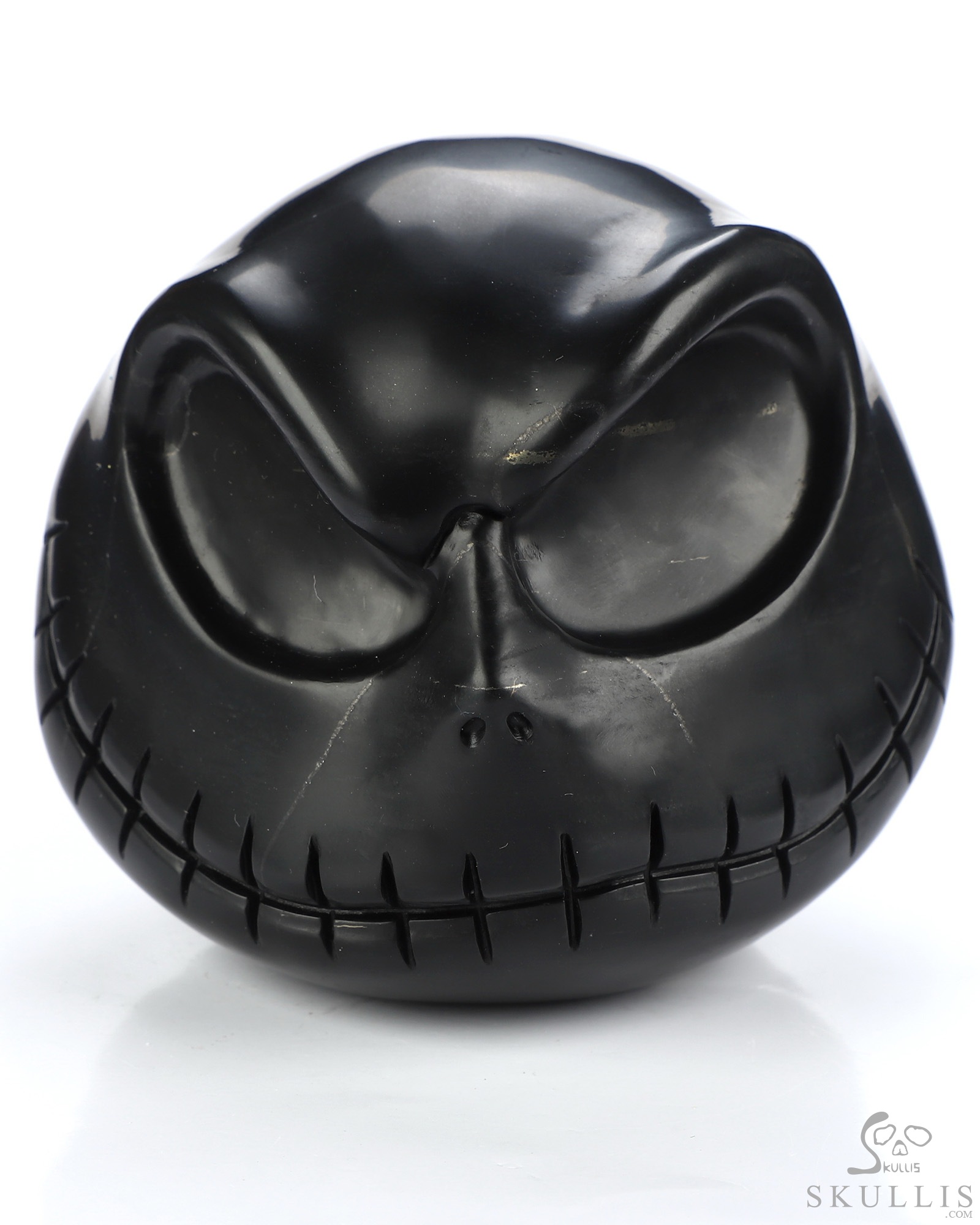 3.9" Shungite Hand Carved Jack Crystal Skull Sculpture, Crystal Healing 3.9" Shungite Hand Carved Jack Crystal Skull Sculpture, Crystal Healing