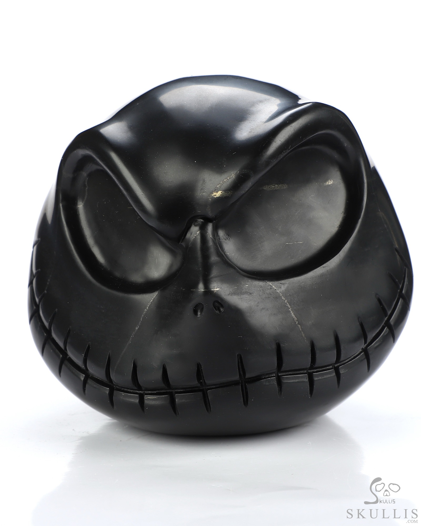 3.9" Shungite Hand Carved Jack Crystal Skull Sculpture, Crystal Healing 3.9" Shungite Hand Carved Jack Crystal Skull Sculpture, Crystal Healing