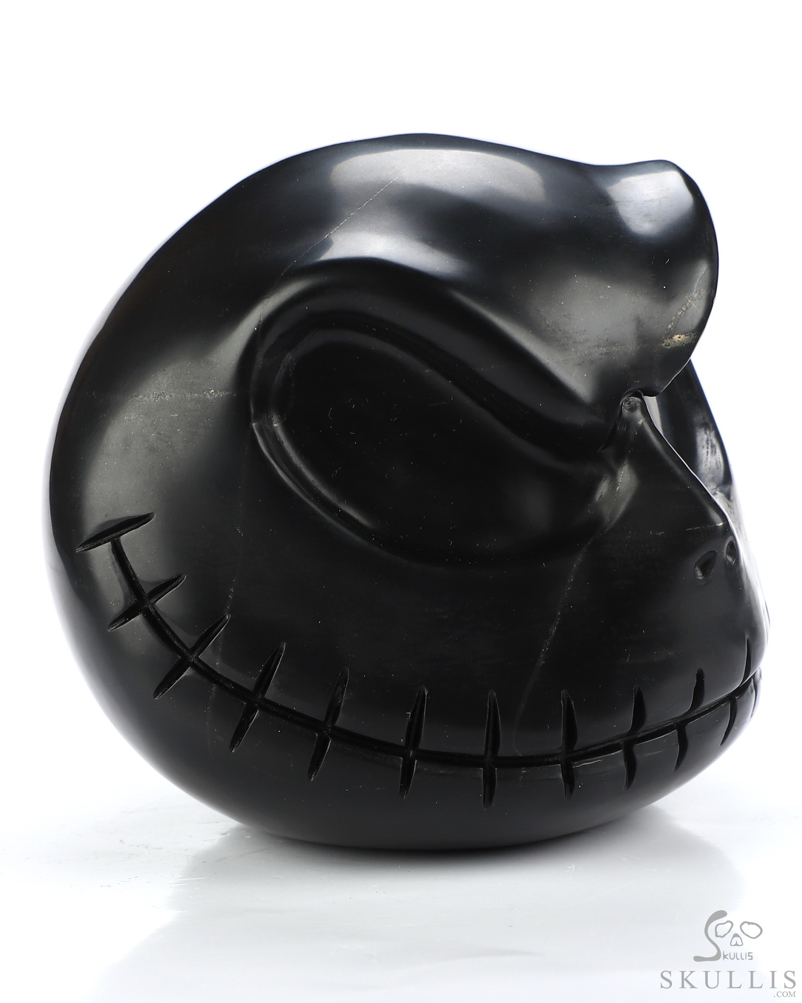 3.9" Shungite Hand Carved Jack Crystal Skull Sculpture, Crystal Healing 3.9" Shungite Hand Carved Jack Crystal Skull Sculpture, Crystal Healing