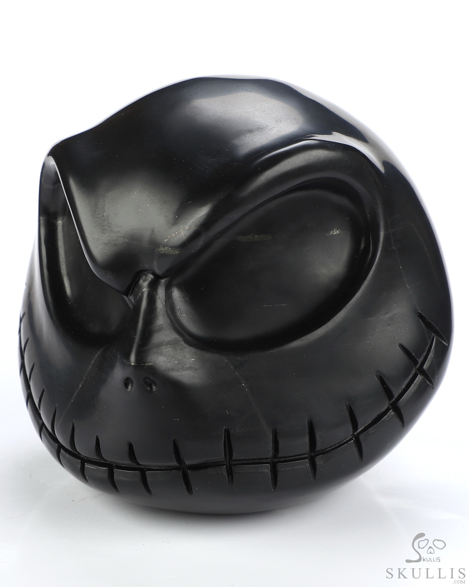 3.9" Shungite Hand Carved Jack Crystal Skull Sculpture, Crystal Healing 3.9" Shungite Hand Carved Jack Crystal Skull Sculpture, Crystal Healing