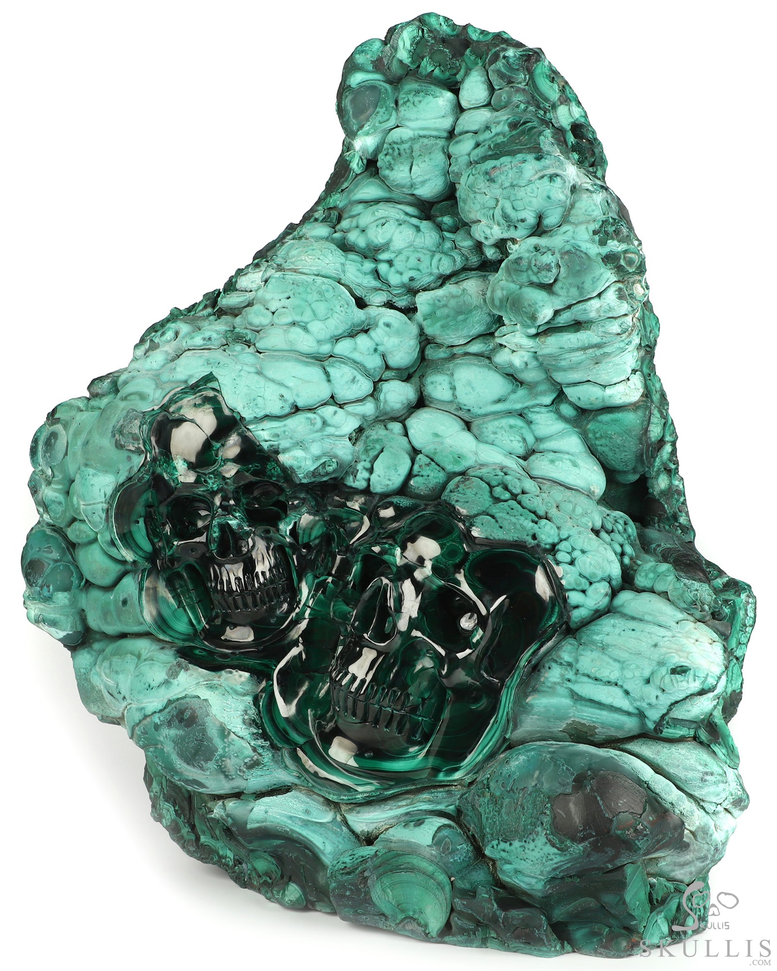 July 30, 2026 ACSAD (A Crystal Skull a Day) - The Twin Shadows of Cocytus - Gemstone 13.9" Malachite Carved Crystal Skull Fine Art Sculpture, Crystal Healing July 30, 2026 ACSAD (A Crystal Skull a Day) - The Twin Shadows of Cocytus - Gemstone 13.9" Malachite Carved Crystal Skull Fine Art Sculpture, Crystal Healing
