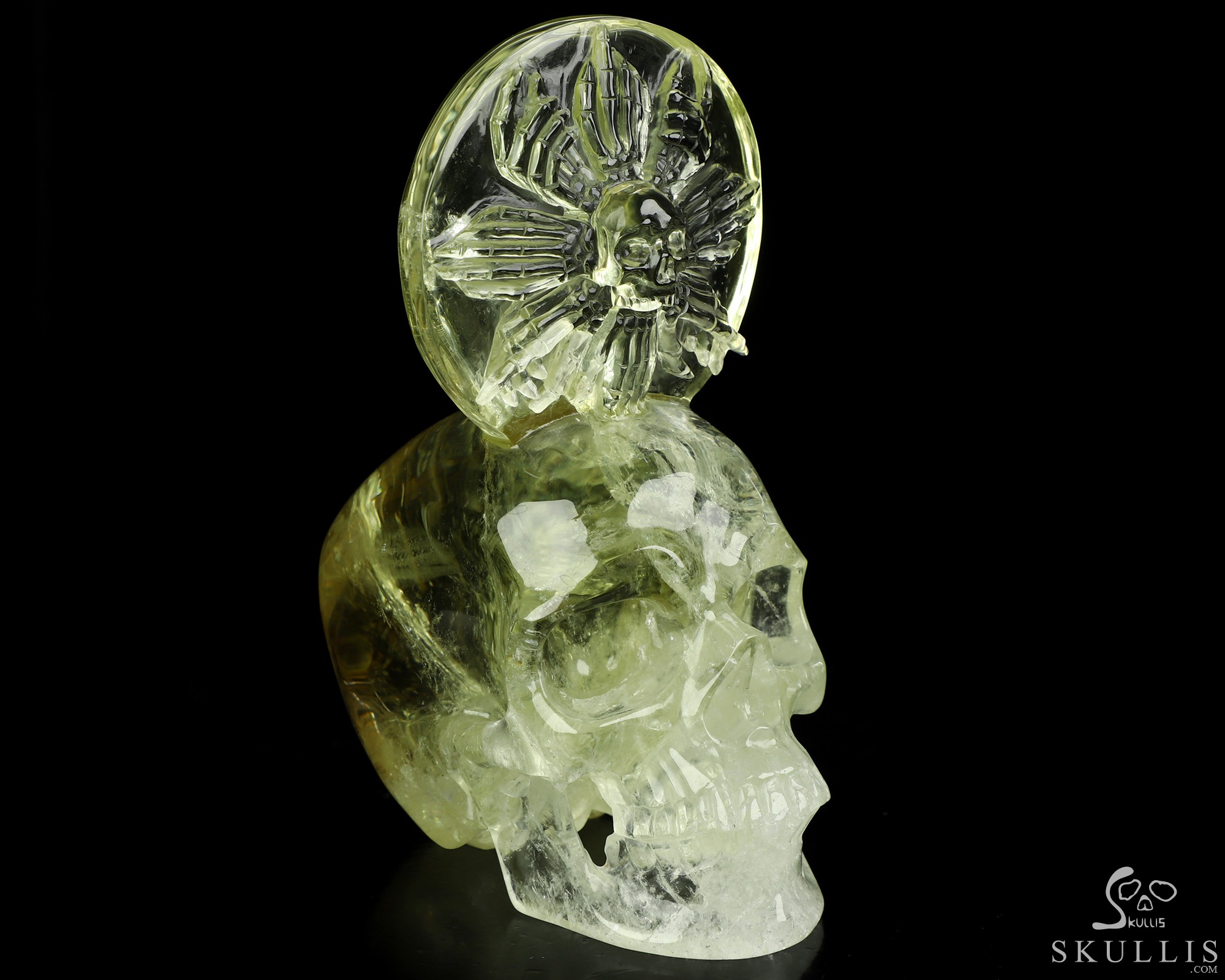 June 6, 2026 ACSAD (A Crystal Skull a Day) - The Wheel of Eternity - 5.7" Carved Citrine Skeleton Hand Halo Crystal Skull Sculpture, Crystal Healing June 6, 2026 ACSAD (A Crystal Skull a Day) - The Wheel of Eternity - 5.7" Carved Citrine Skeleton Hand Halo Crystal Skull Sculpture, Crystal Healing
