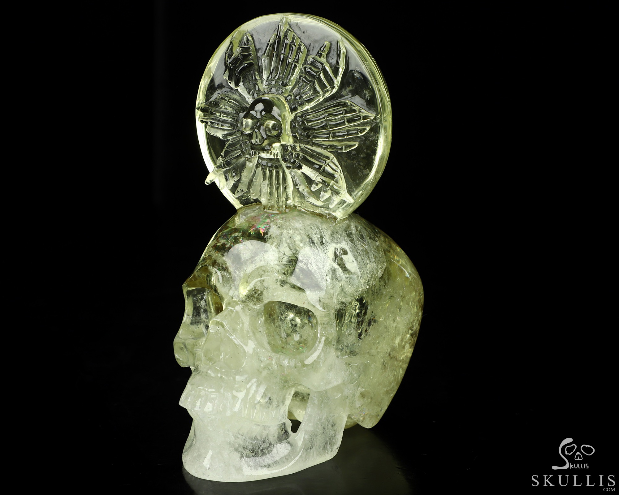 June 6, 2026 ACSAD (A Crystal Skull a Day) - The Wheel of Eternity - 5.7" Carved Citrine Skeleton Hand Halo Crystal Skull Sculpture, Crystal Healing June 6, 2026 ACSAD (A Crystal Skull a Day) - The Wheel of Eternity - 5.7" Carved Citrine Skeleton Hand Halo Crystal Skull Sculpture, Crystal Healing