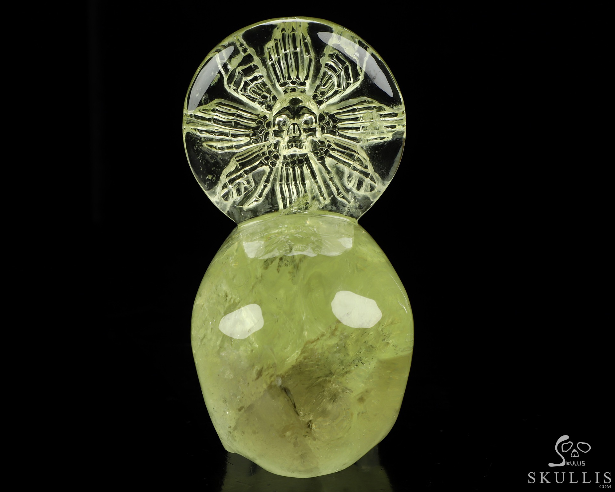 June 6, 2026 ACSAD (A Crystal Skull a Day) - The Wheel of Eternity - 5.7" Carved Citrine Skeleton Hand Halo Crystal Skull Sculpture, Crystal Healing June 6, 2026 ACSAD (A Crystal Skull a Day) - The Wheel of Eternity - 5.7" Carved Citrine Skeleton Hand Halo Crystal Skull Sculpture, Crystal Healing