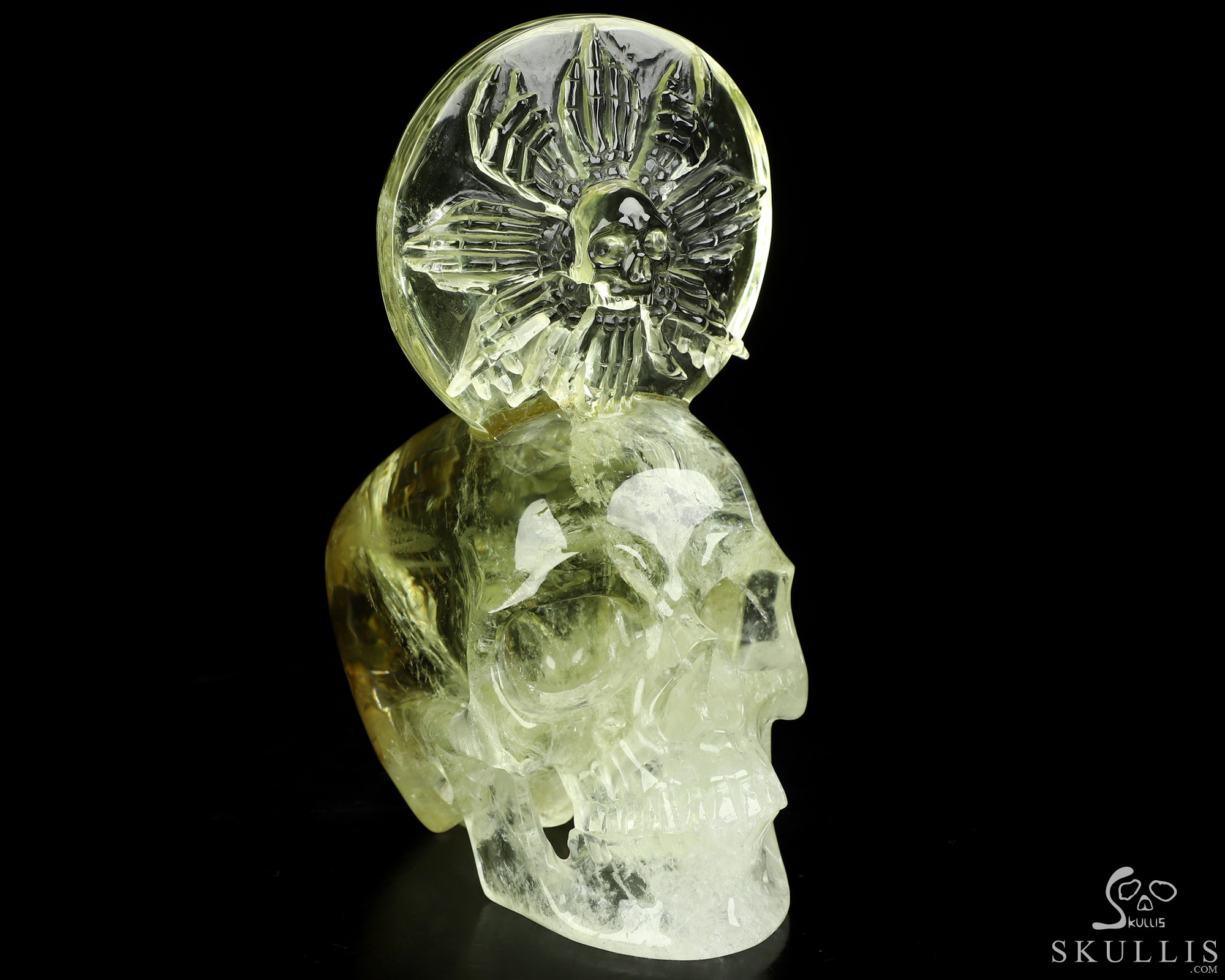 June 6, 2026 ACSAD (A Crystal Skull a Day) - The Wheel of Eternity - 5.7" Carved Citrine Skeleton Hand Halo Crystal Skull Sculpture, Crystal Healing June 6, 2026 ACSAD (A Crystal Skull a Day) - The Wheel of Eternity - 5.7" Carved Citrine Skeleton Hand Halo Crystal Skull Sculpture, Crystal Healing