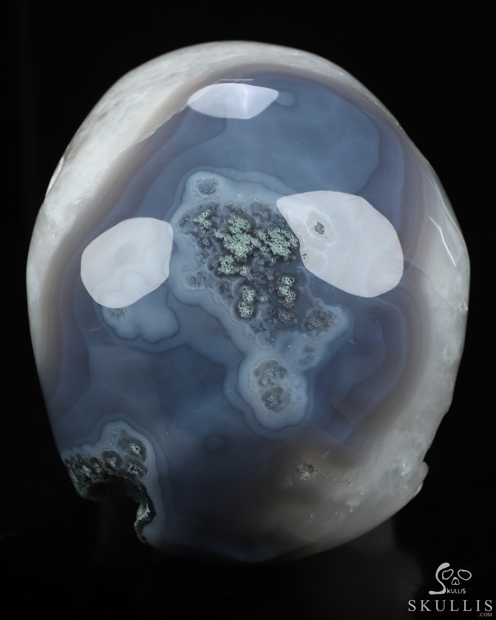 Lifesized 6.5" Agate Geode Hand Carved Crystal Skull, Super Realistic, Crystal Healing Lifesized 6.5" Agate Geode Hand Carved Crystal Skull, Super Realistic, Crystal Healing