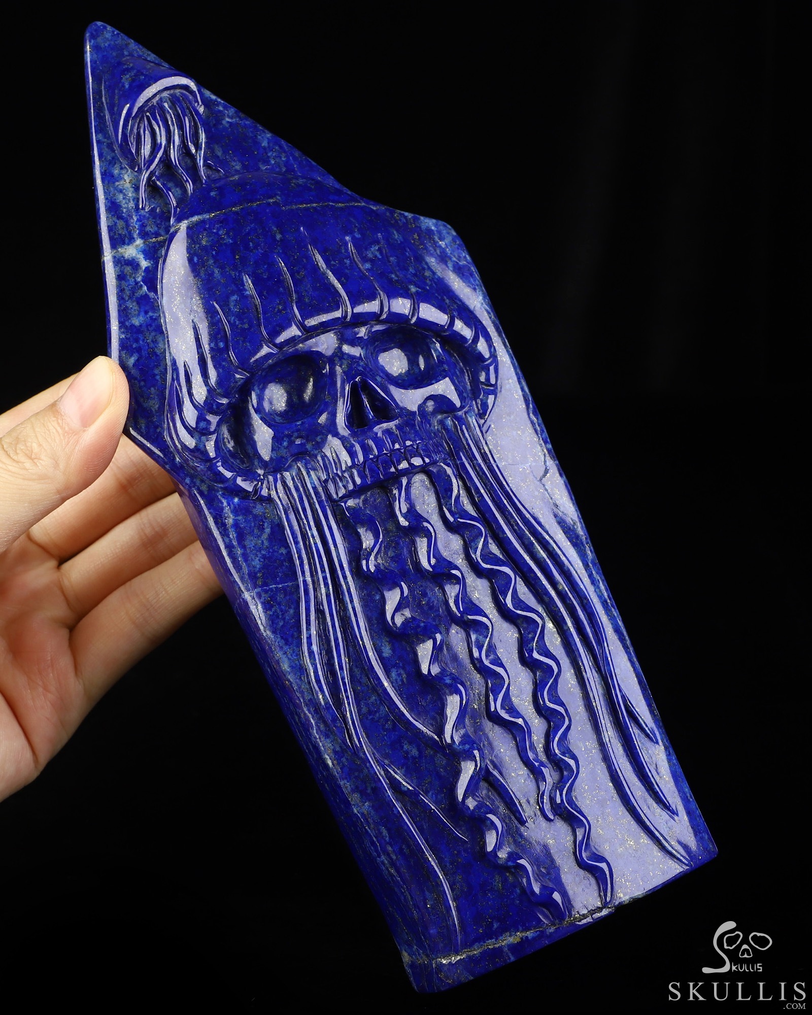 July 16, 2026 ACSAD (A Crystal Skull a Day) - Stars Beneath the Sea - Gemstone 8.3" Lapis Lazuli Hand Carved Crystal Skull Fine Art Sculpture, Crystal Healing July 16, 2026 ACSAD (A Crystal Skull a Day) - Stars Beneath the Sea - Gemstone 8.3" Lapis Lazuli Hand Carved Crystal Skull Fine Art Sculpture, Crystal Healing