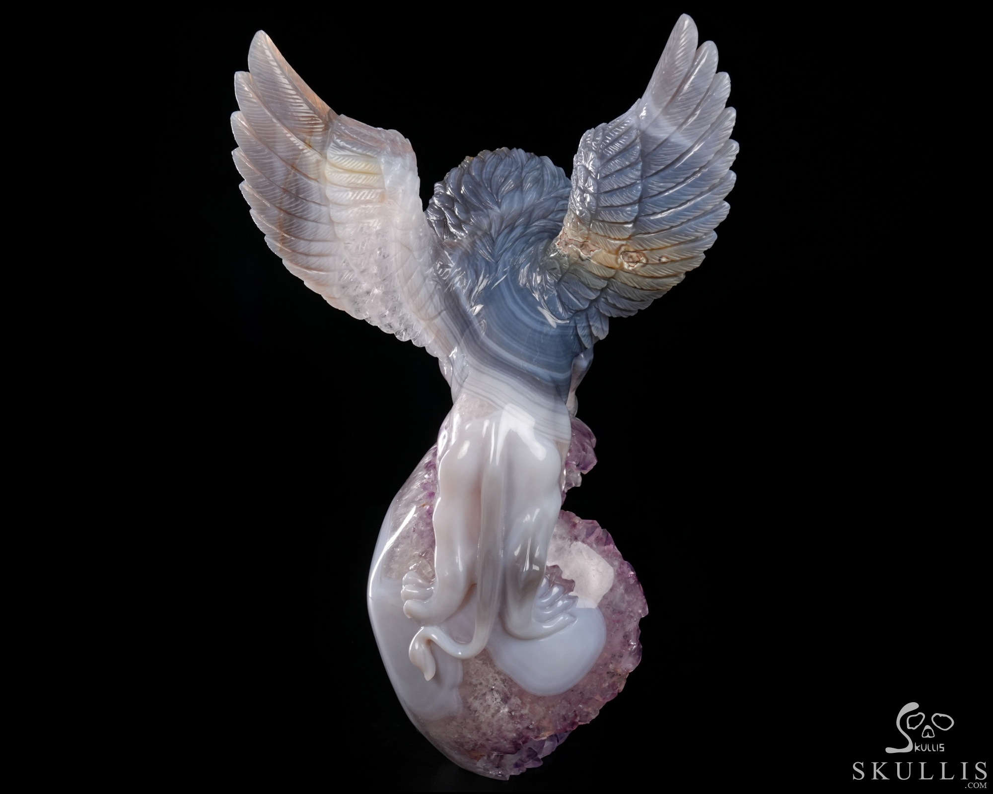 June 21, 2026 ACSAD (A Crystal Skull a Day) - The Lion Beyond Time - 9.8" Carved Agate Amethyst Geode Skull with Winged Lion Sculpture, Crystal Healing June 21, 2026 ACSAD (A Crystal Skull a Day) - The Lion Beyond Time - 9.8" Carved Agate Amethyst Geode Skull with Winged Lion Sculpture, Crystal Healing