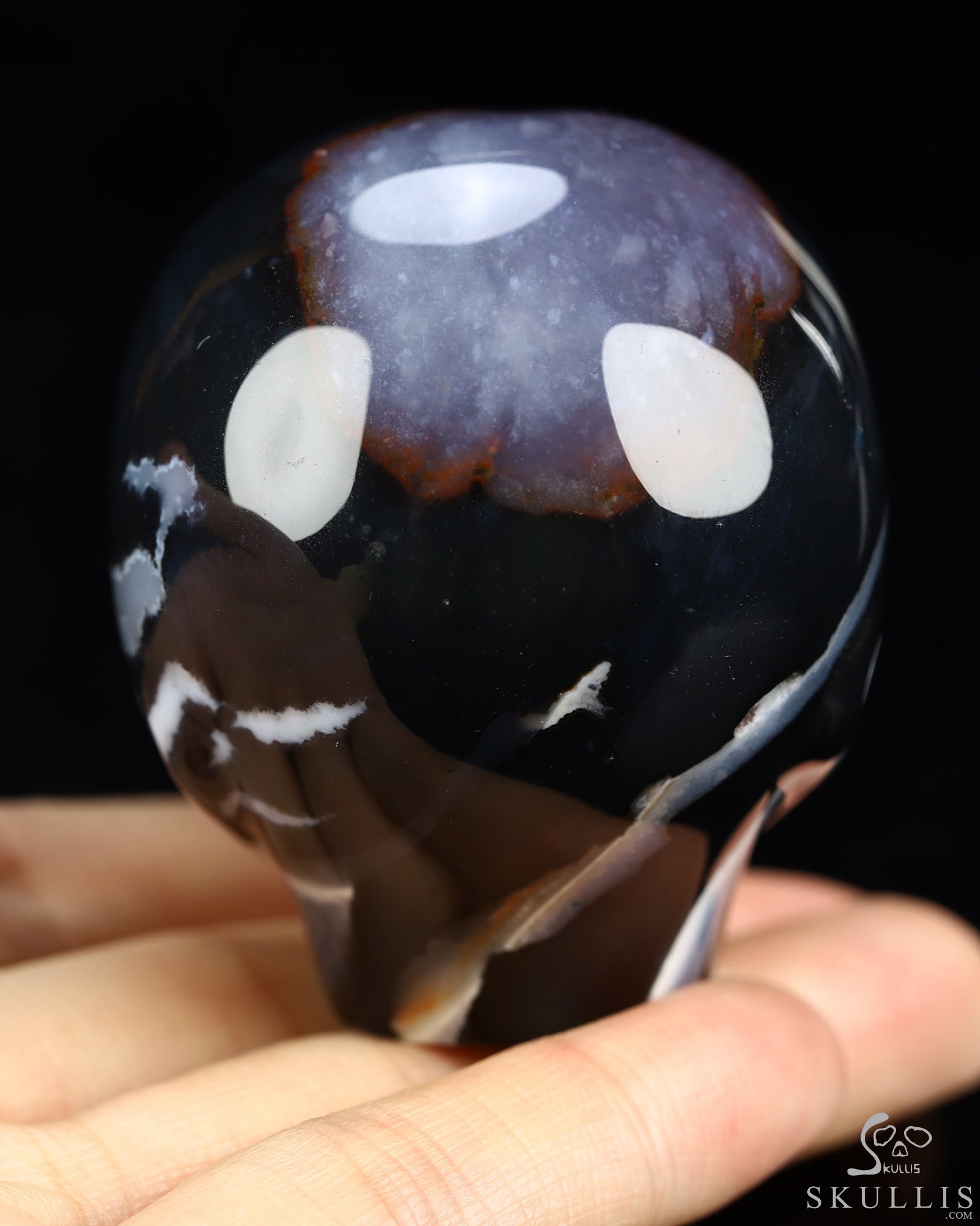 1.9" Black Zebra Agate Star Being Female Alien Crystal Skull Companion, Hand Carved Gemstone Fine Art Sculpture, Reiki Healing Stone Statue 1.9" Black Zebra Agate Star Being Female Alien Crystal Skull Companion, Hand Carved Gemstone Fine Art Sculpture, Reiki Healing Stone Statue