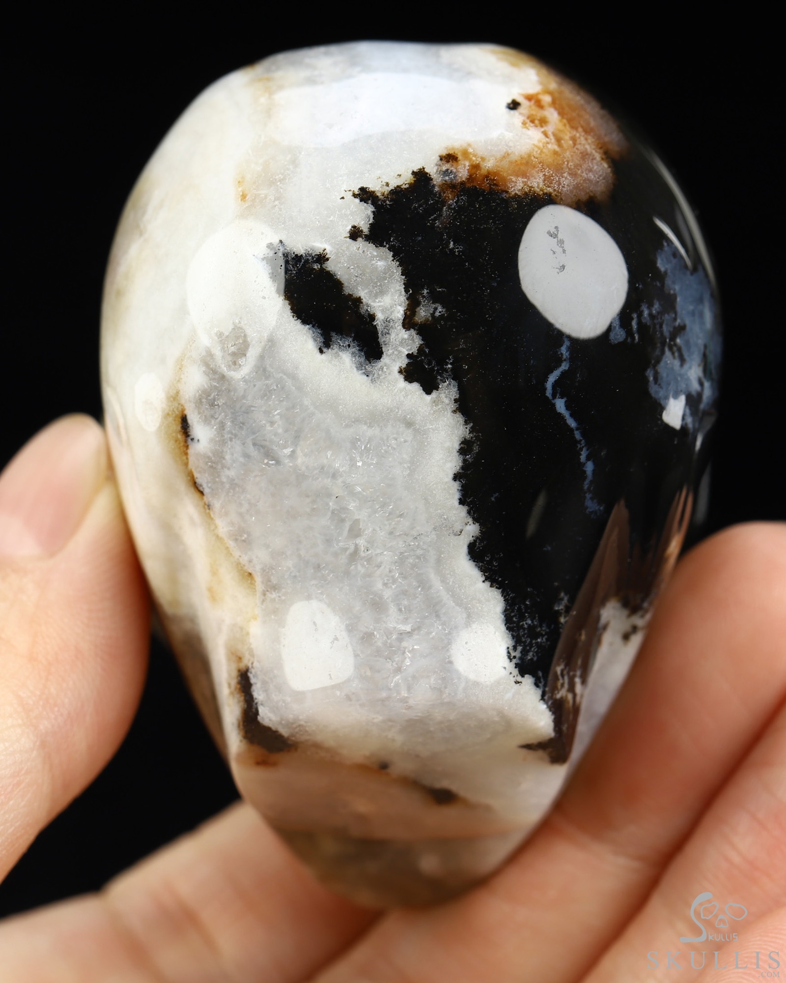 1.9" Black Zebra Agate Star Being Female Alien Crystal Skull Companion, Hand Carved Gemstone Fine Art Sculpture, Reiki Healing Stone Statue 1.9" Black Zebra Agate Star Being Female Alien Crystal Skull Companion, Hand Carved Gemstone Fine Art Sculpture, Reiki Healing Stone Statue