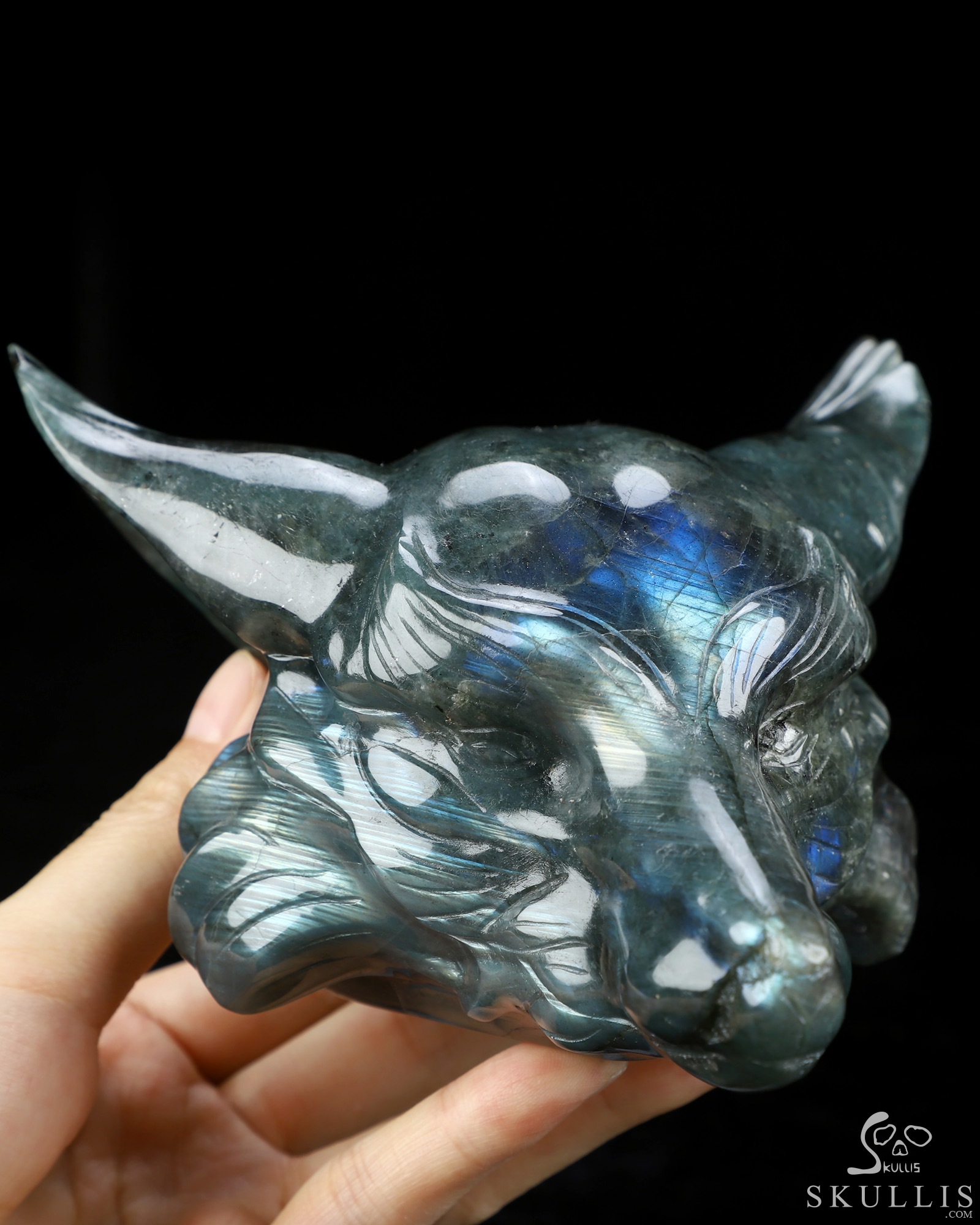 5.1" Labradorite Hand Carved Crystal Fox Fine Art Sculpture, Crystal Healing 5.1" Labradorite Hand Carved Crystal Fox Fine Art Sculpture, Crystal Healing
