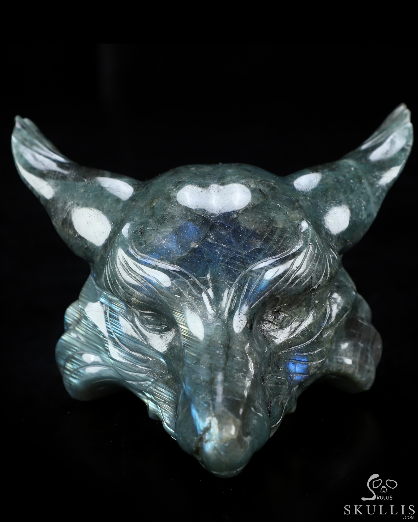 5.1" Labradorite Hand Carved Crystal Fox Fine Art Sculpture, Crystal Healing 5.1" Labradorite Hand Carved Crystal Fox Fine Art Sculpture, Crystal Healing