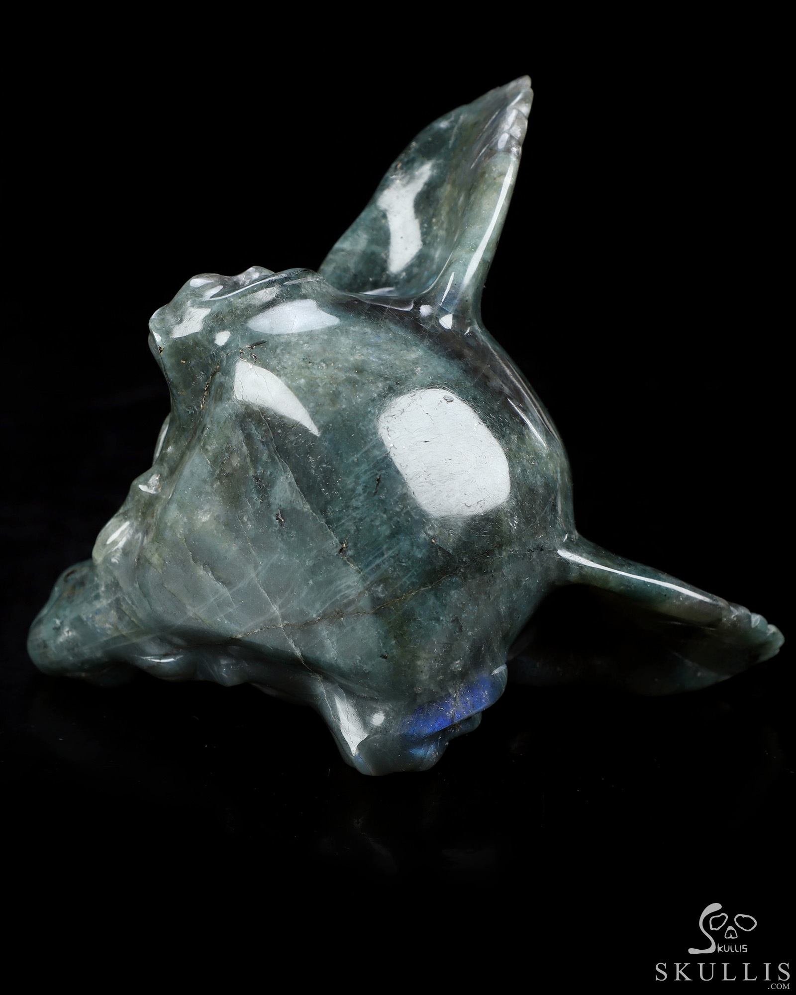 5.1" Labradorite Hand Carved Crystal Fox Fine Art Sculpture, Crystal Healing 5.1" Labradorite Hand Carved Crystal Fox Fine Art Sculpture, Crystal Healing
