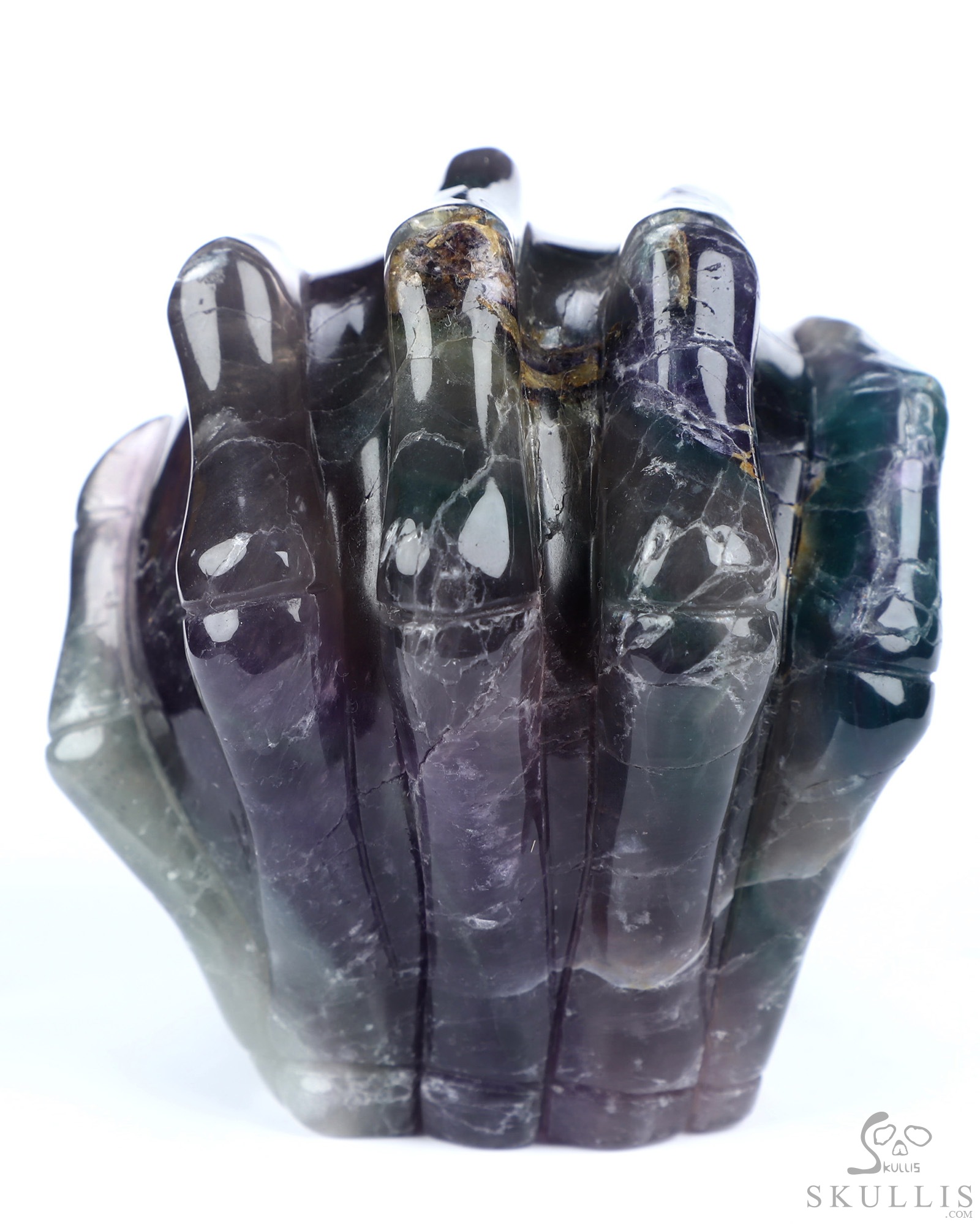 3.1" Fluorite Hand Carved Jack Crystal Skull Sculpture, Crystal Healing 3.1" Fluorite Hand Carved Jack Crystal Skull Sculpture, Crystal Healing