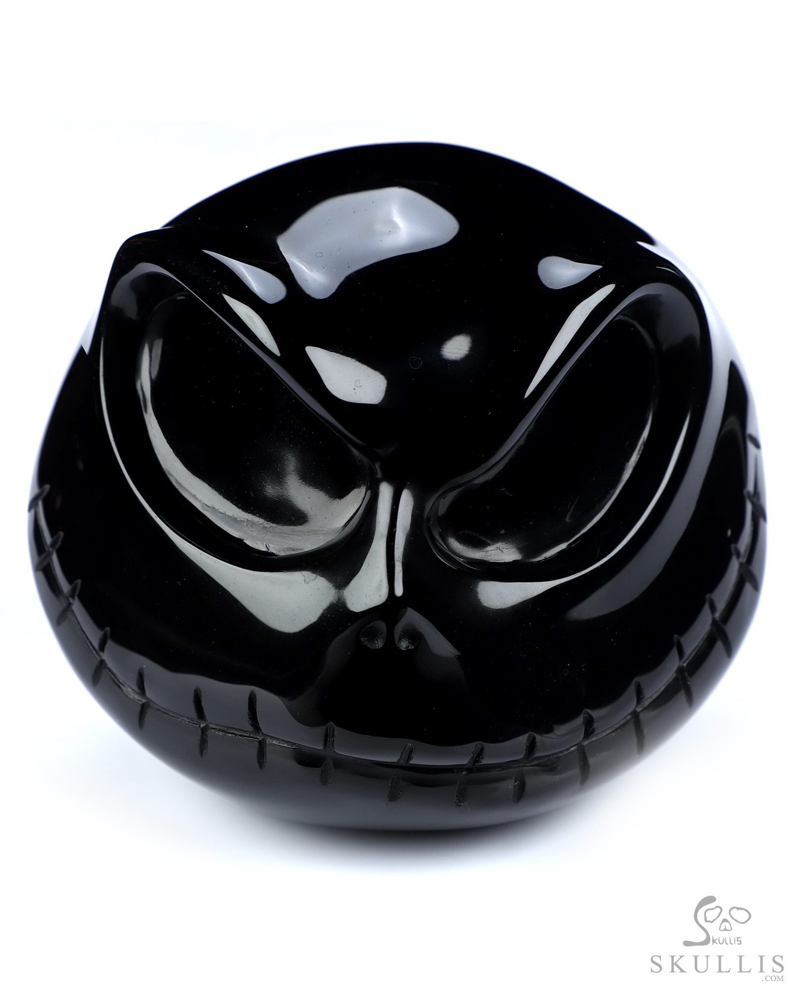 4.0" Black Obsidian Hand Carved Jack Crystal Skull Sculpture, Crystal Healing 4.0" Black Obsidian Hand Carved Jack Crystal Skull Sculpture, Crystal Healing