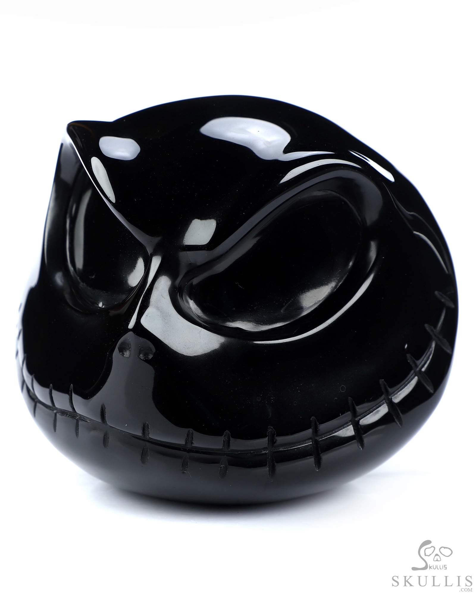 4.0" Black Obsidian Hand Carved Jack Crystal Skull Sculpture, Crystal Healing 4.0" Black Obsidian Hand Carved Jack Crystal Skull Sculpture, Crystal Healing