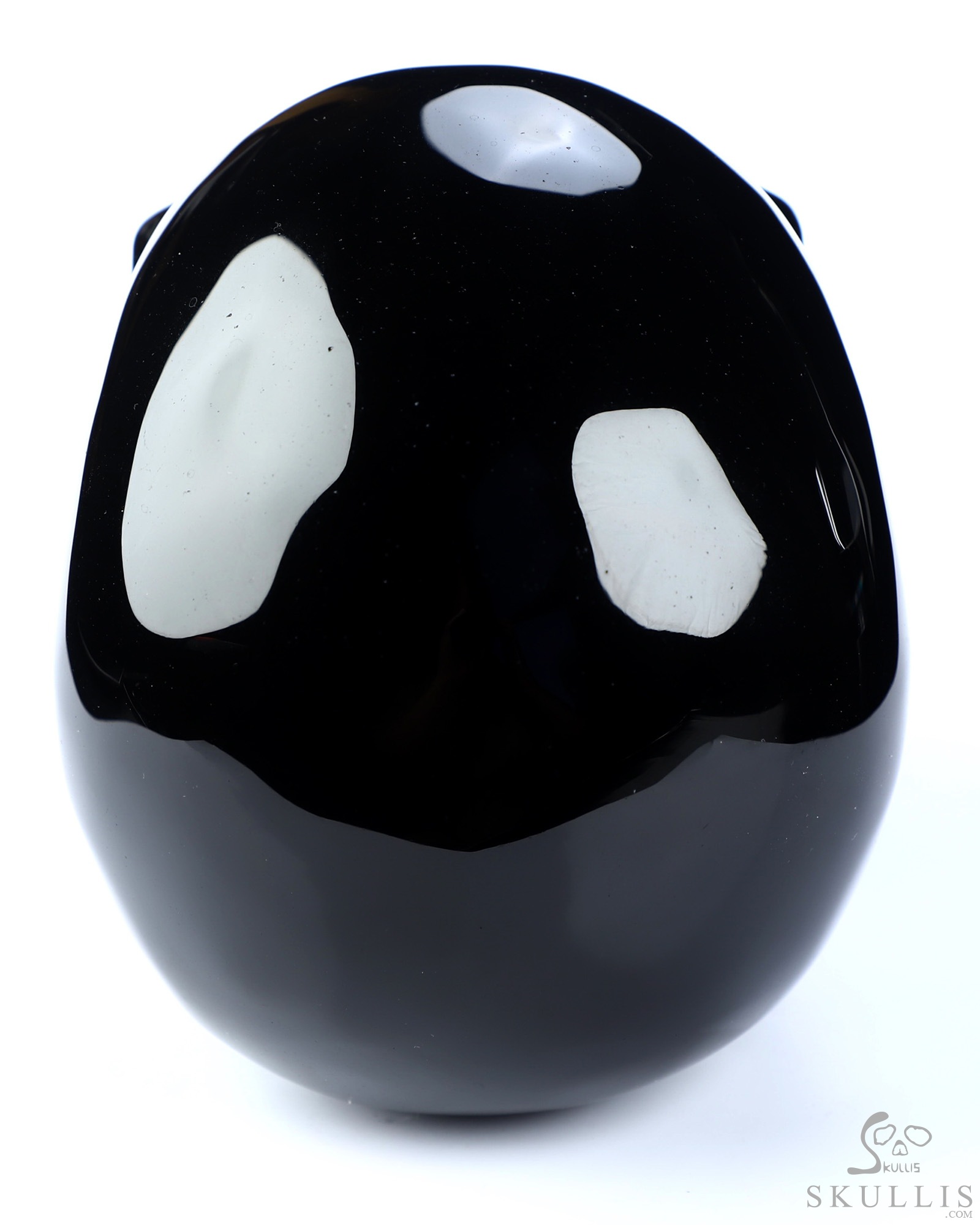 5.2" Black Obsidian Hand Carved Laughing Crystal Skull Sculpture, Crystal Healing 5.2" Black Obsidian Hand Carved Laughing Crystal Skull Sculpture, Crystal Healing