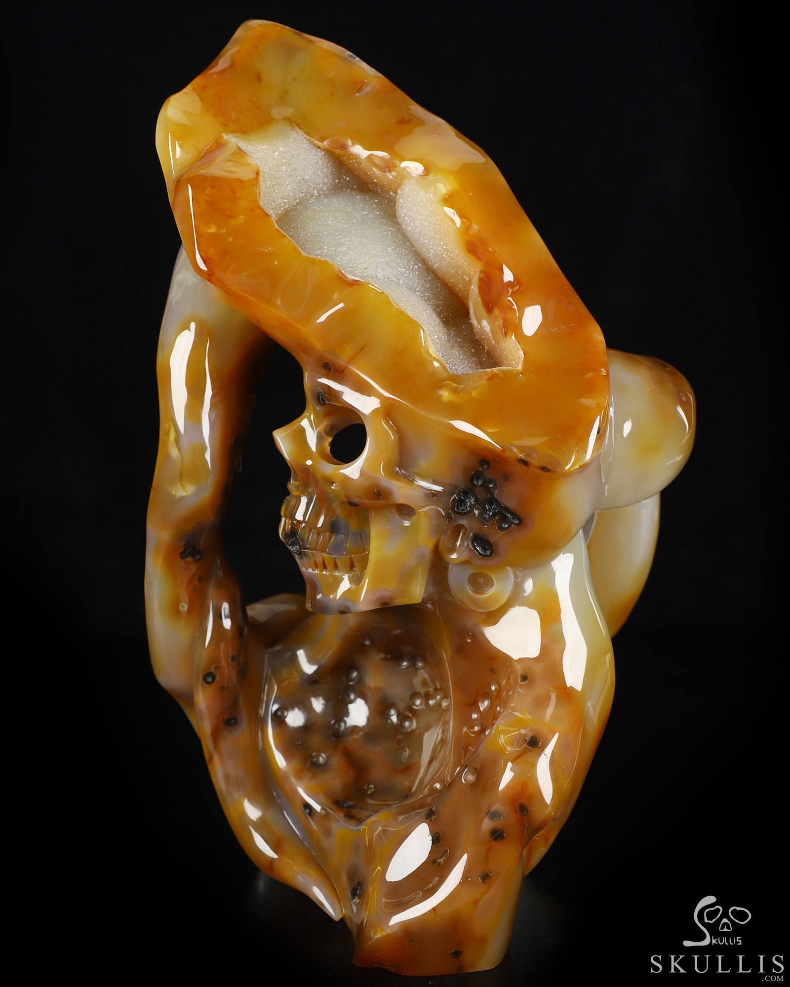 July 22, 2026 ACSAD (A Crystal Skull a Day) - Draped in Mortality - 10.6" Premium Brazilian Agate Carved Crystal Skull Fine Art Sculpture, Crystal Healing July 22, 2026 ACSAD (A Crystal Skull a Day) - Draped in Mortality - 10.6" Premium Brazilian Agate Carved Crystal Skull Fine Art Sculpture, Crystal Healing