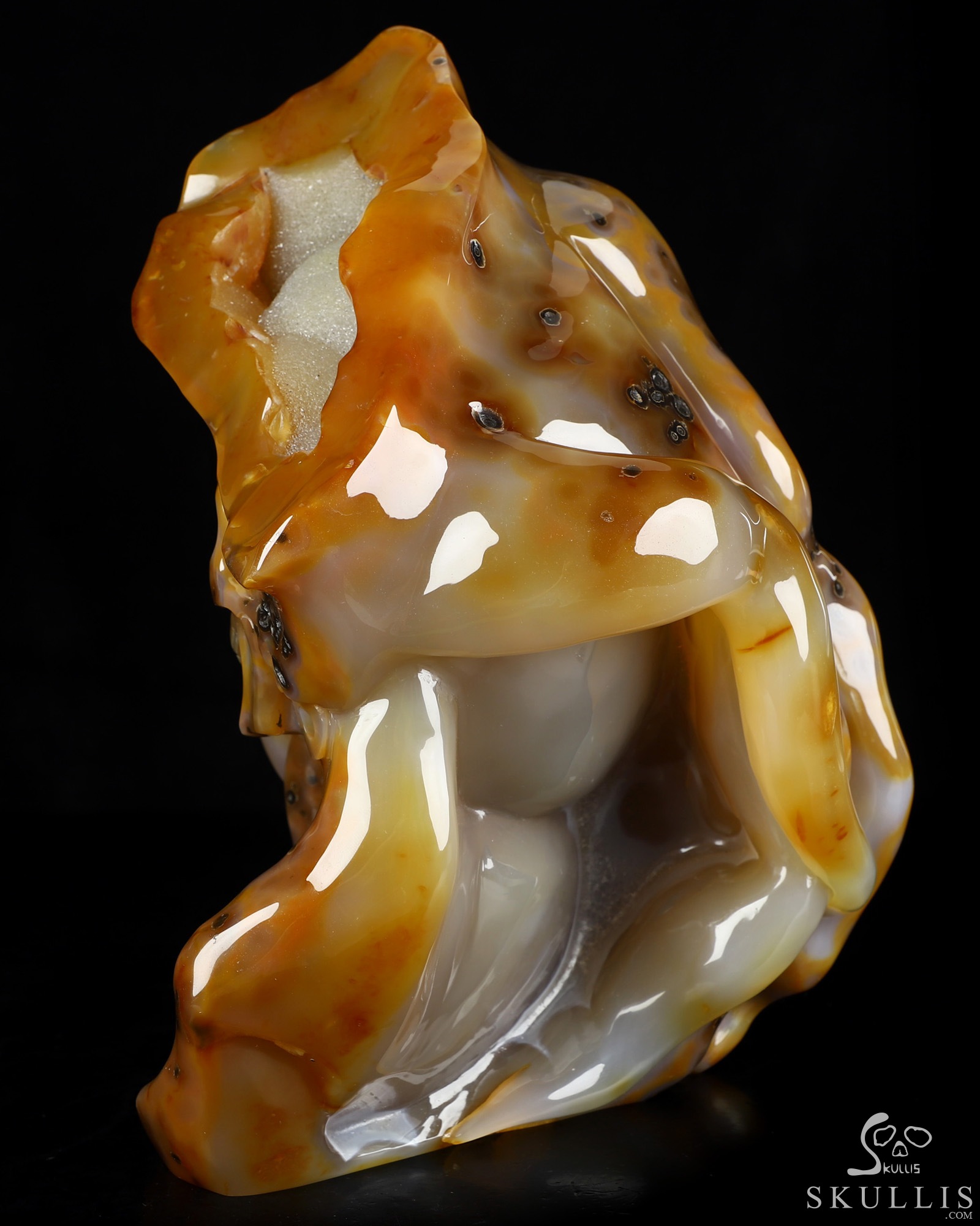 July 22, 2026 ACSAD (A Crystal Skull a Day) - Draped in Mortality - 10.6" Premium Brazilian Agate Carved Crystal Skull Fine Art Sculpture, Crystal Healing July 22, 2026 ACSAD (A Crystal Skull a Day) - Draped in Mortality - 10.6" Premium Brazilian Agate Carved Crystal Skull Fine Art Sculpture, Crystal Healing