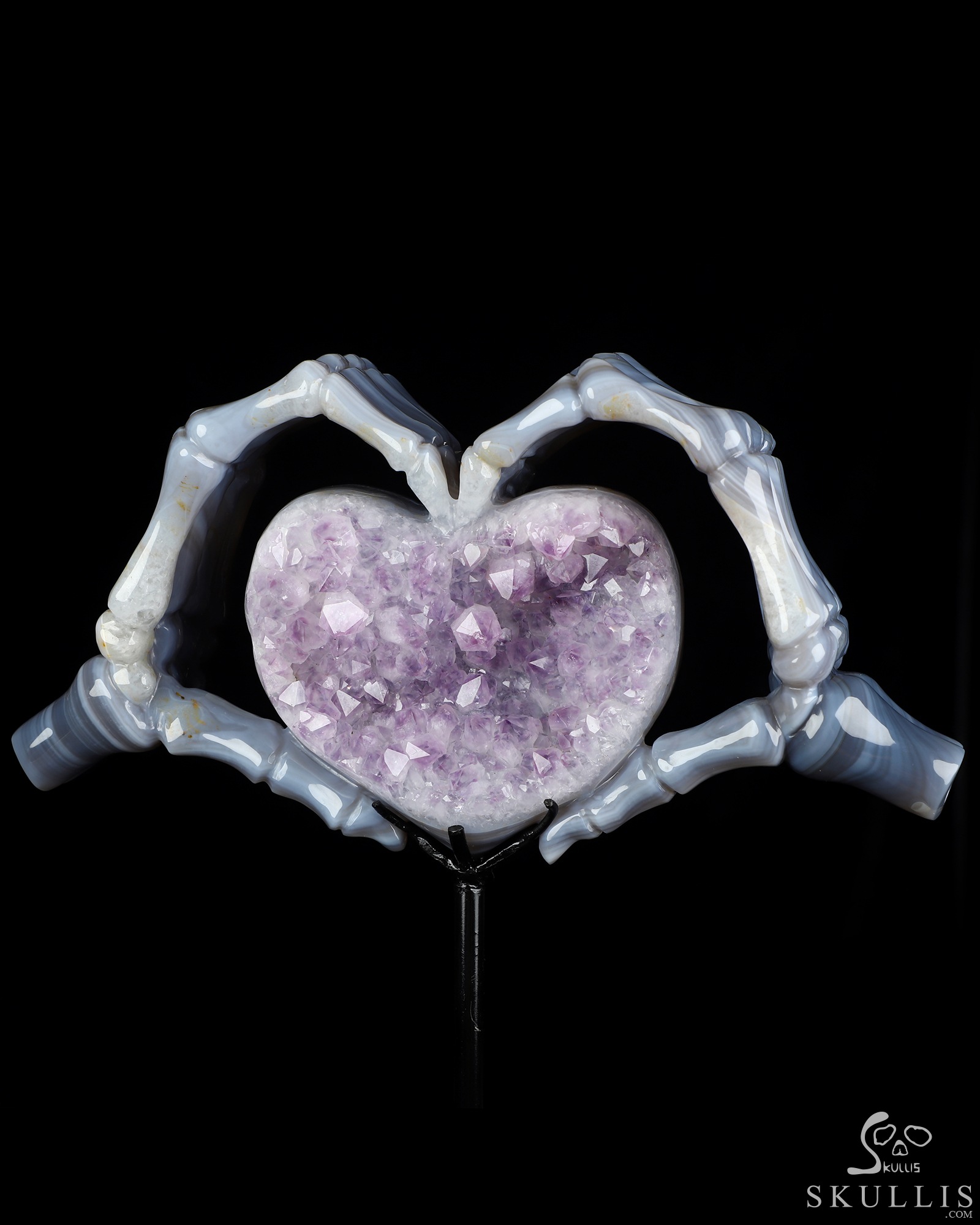 July 29, 2026 ACSAD (A Crystal Skull a Day) - Till Death Do Us Heart - 9.5" Carved Agate Amethyst Druse Heart-Shaped Crystal Skull Fine Art Sculpture, Crystal Healing July 29, 2026 ACSAD (A Crystal Skull a Day) - Till Death Do Us Heart - 9.5" Carved Agate Amethyst Druse Heart-Shaped Crystal Skull Fine Art Sculpture, Crystal Healing