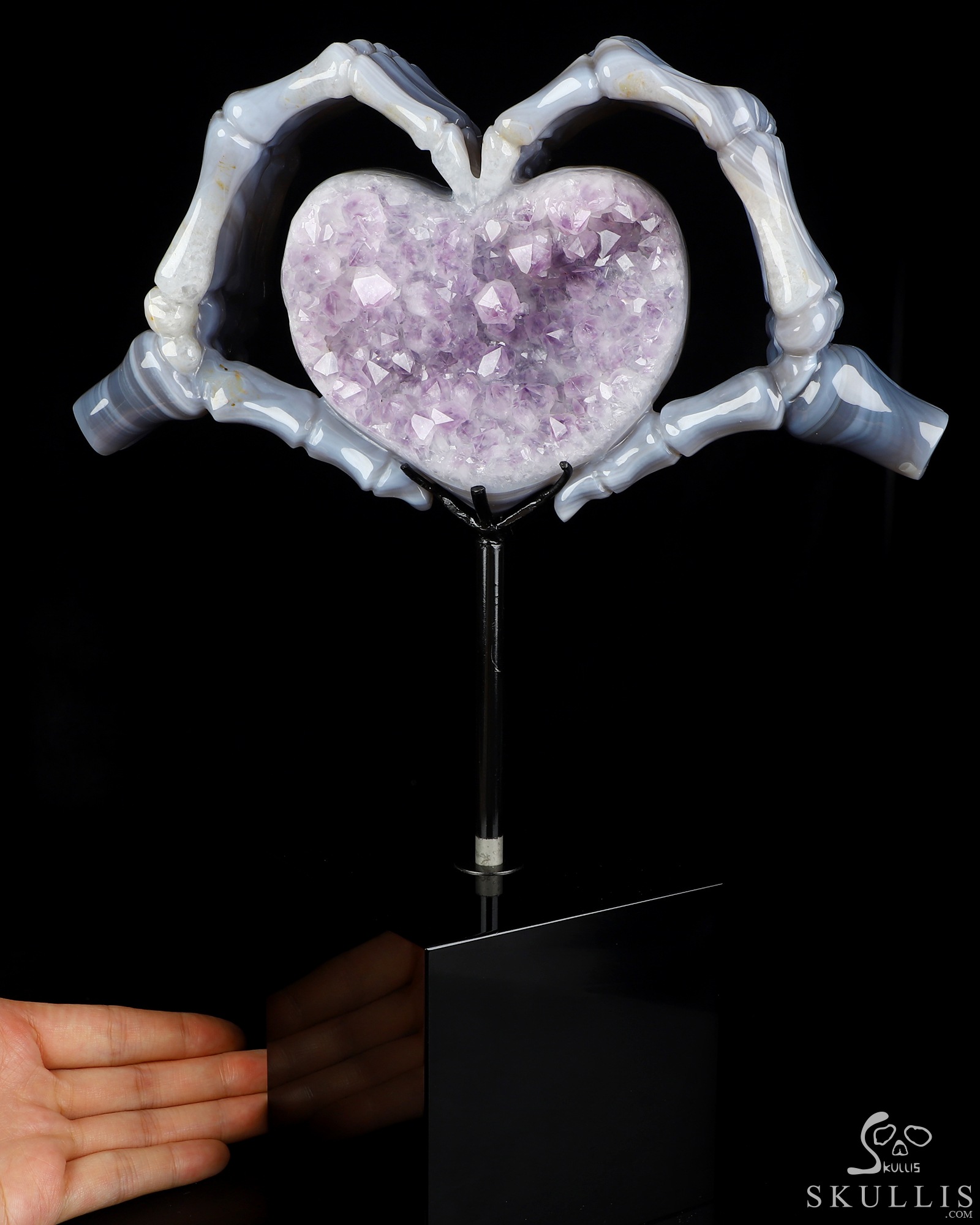 July 29, 2026 ACSAD (A Crystal Skull a Day) - Till Death Do Us Heart - 9.5" Carved Agate Amethyst Druse Heart-Shaped Crystal Skull Fine Art Sculpture, Crystal Healing July 29, 2026 ACSAD (A Crystal Skull a Day) - Till Death Do Us Heart - 9.5" Carved Agate Amethyst Druse Heart-Shaped Crystal Skull Fine Art Sculpture, Crystal Healing