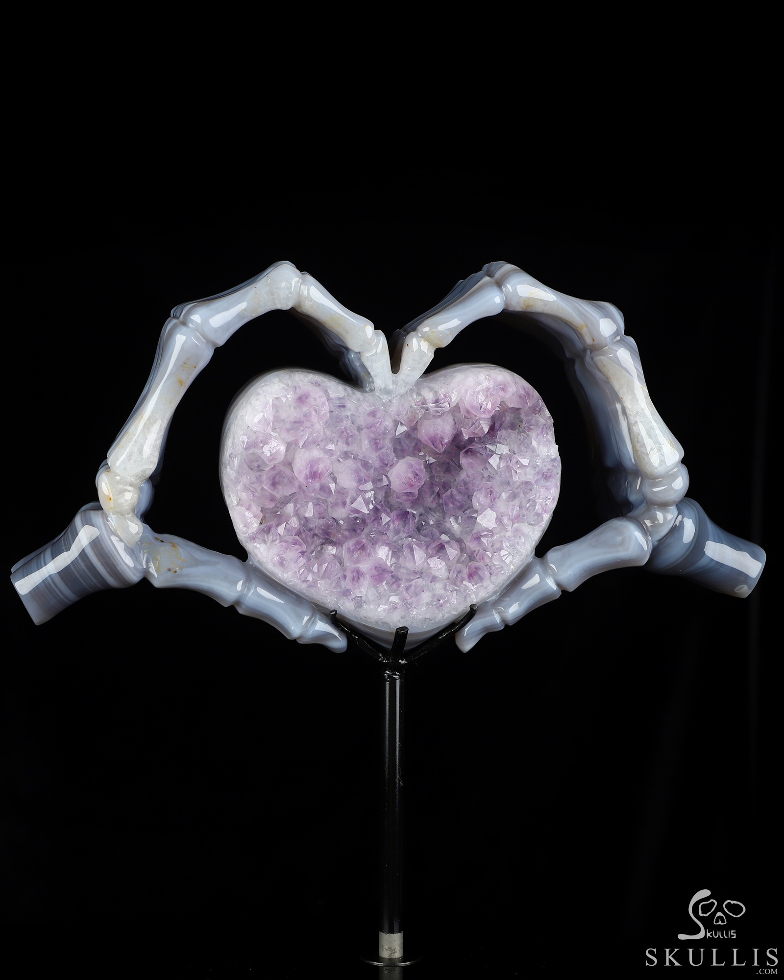 July 29, 2026 ACSAD (A Crystal Skull a Day) - Till Death Do Us Heart - 9.5" Carved Agate Amethyst Druse Heart-Shaped Crystal Skull Fine Art Sculpture, Crystal Healing July 29, 2026 ACSAD (A Crystal Skull a Day) - Till Death Do Us Heart - 9.5" Carved Agate Amethyst Druse Heart-Shaped Crystal Skull Fine Art Sculpture, Crystal Healing