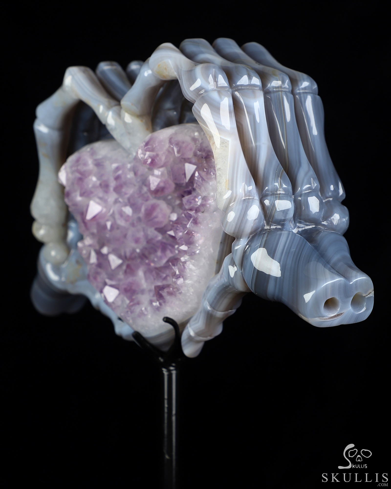 July 29, 2026 ACSAD (A Crystal Skull a Day) - Till Death Do Us Heart - 9.5" Carved Agate Amethyst Druse Heart-Shaped Crystal Skull Fine Art Sculpture, Crystal Healing July 29, 2026 ACSAD (A Crystal Skull a Day) - Till Death Do Us Heart - 9.5" Carved Agate Amethyst Druse Heart-Shaped Crystal Skull Fine Art Sculpture, Crystal Healing