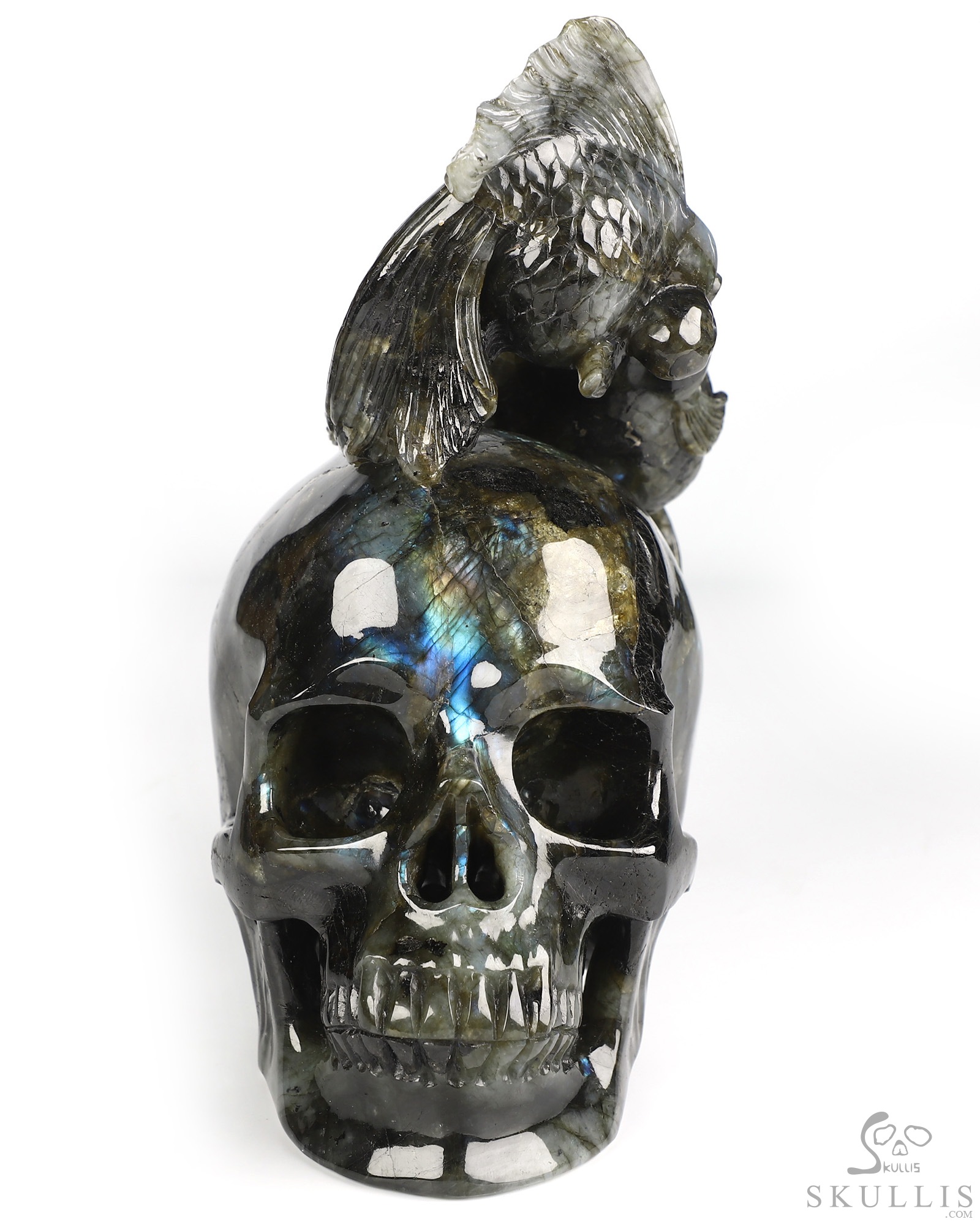 July 21, 2026 ACSAD (A Crystal Skull a Day) - Where Moonlight Swims - 8.6" Labradorite Carved Goldfish And Crystal Skull Fine Art Sculpture, Crystal Healing July 21, 2026 ACSAD (A Crystal Skull a Day) - Where Moonlight Swims - 8.6" Labradorite Carved Goldfish And Crystal Skull Fine Art Sculpture, Crystal Healing
