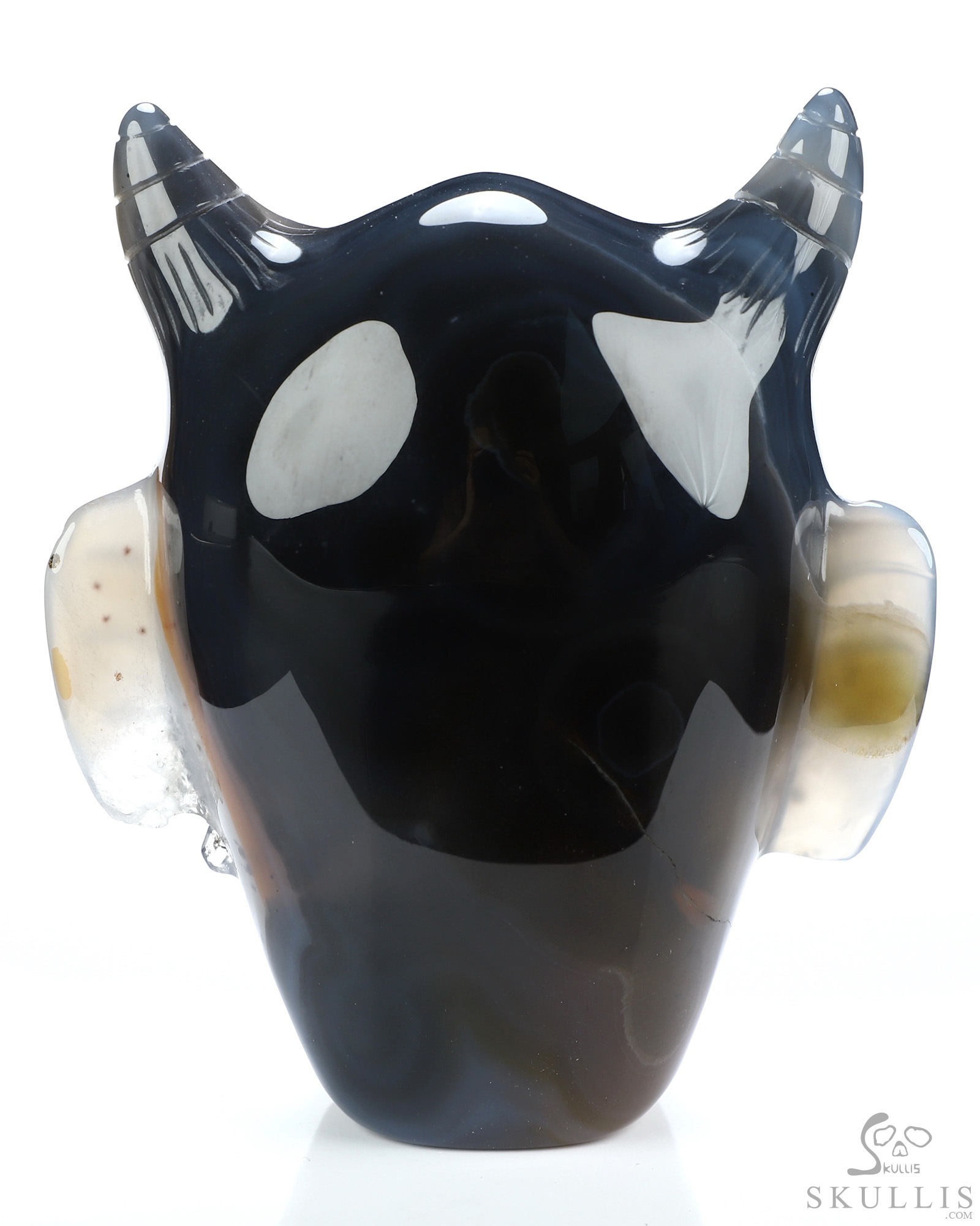 Hannya Mask - 4.3" Premium Brazilian Agate Hand Carved Crystal Fine Art Sculpture Hannya Mask - 4.3" Premium Brazilian Agate Hand Carved Crystal Fine Art Sculpture