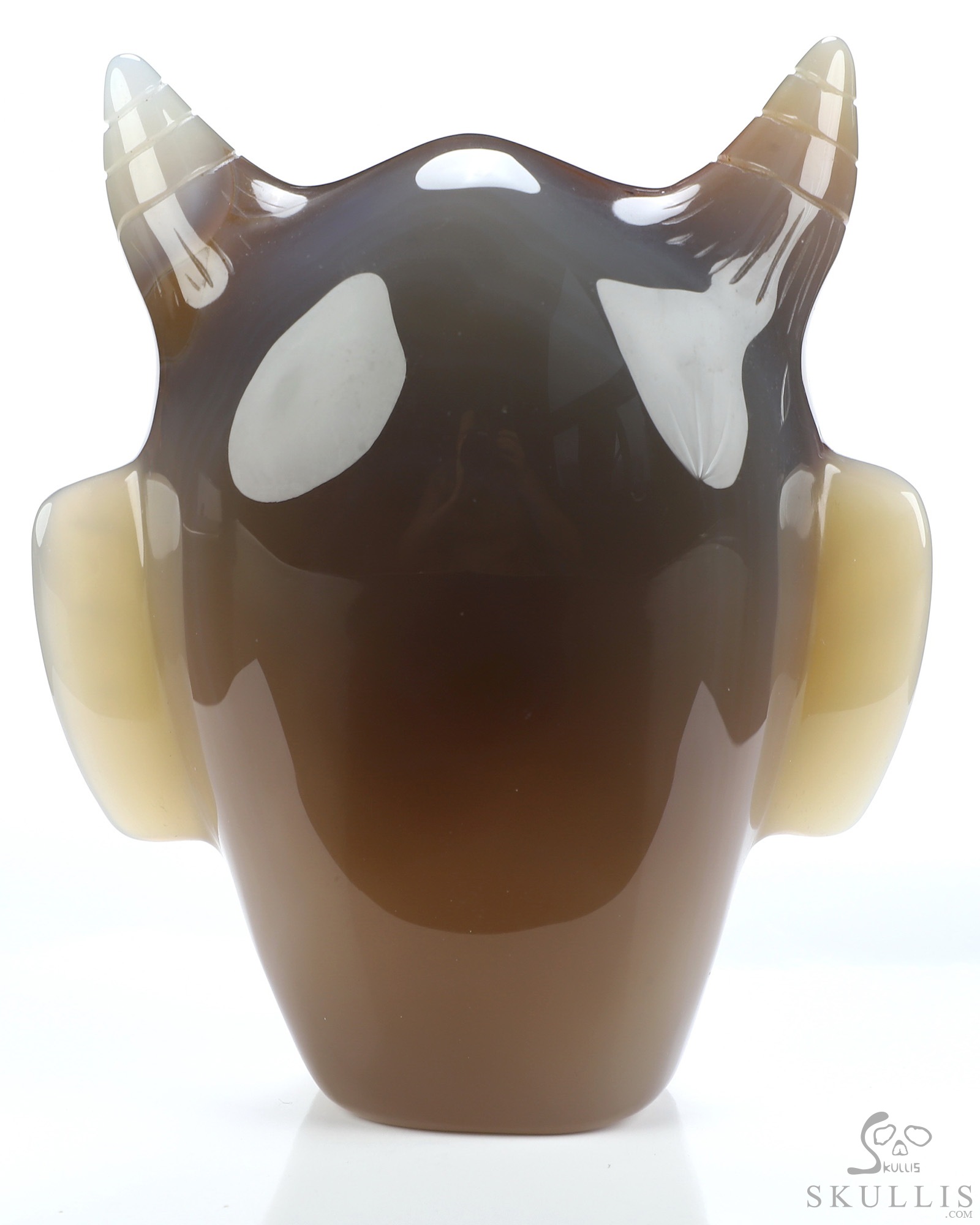 Hannya Mask - 4.3" Premium Brazilian Agate Hand Carved Crystal Fine Art Sculpture Hannya Mask - 4.3" Premium Brazilian Agate Hand Carved Crystal Fine Art Sculpture