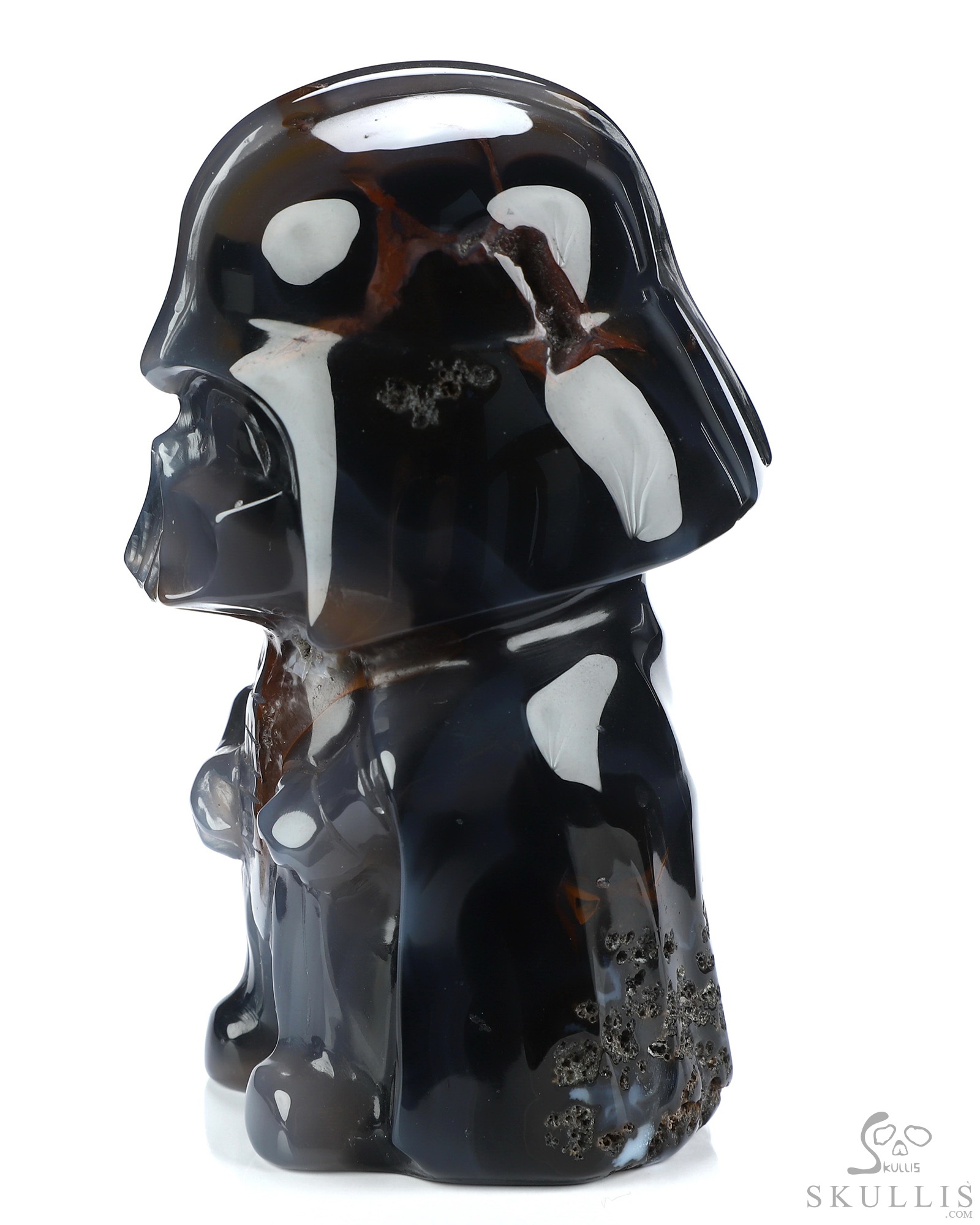 Darth Vader - 4.2" Premium Brazilian Agate Hand Carved Crystal Skull Fine Art Sculpture Darth Vader - 4.2" Premium Brazilian Agate Hand Carved Crystal Skull Fine Art Sculpture