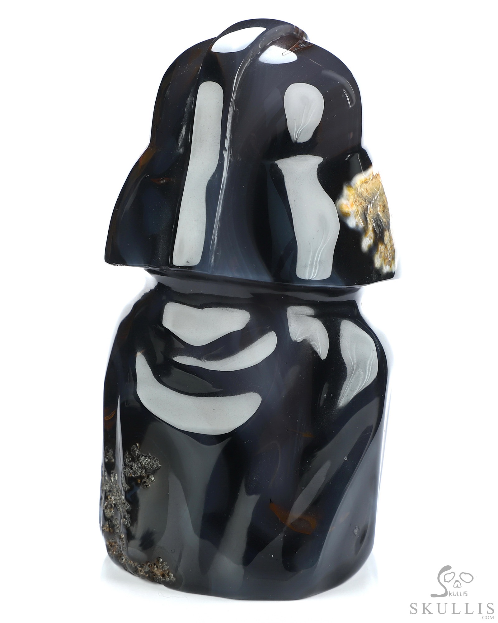 Darth Vader - 4.2" Premium Brazilian Agate Hand Carved Crystal Skull Fine Art Sculpture Darth Vader - 4.2" Premium Brazilian Agate Hand Carved Crystal Skull Fine Art Sculpture