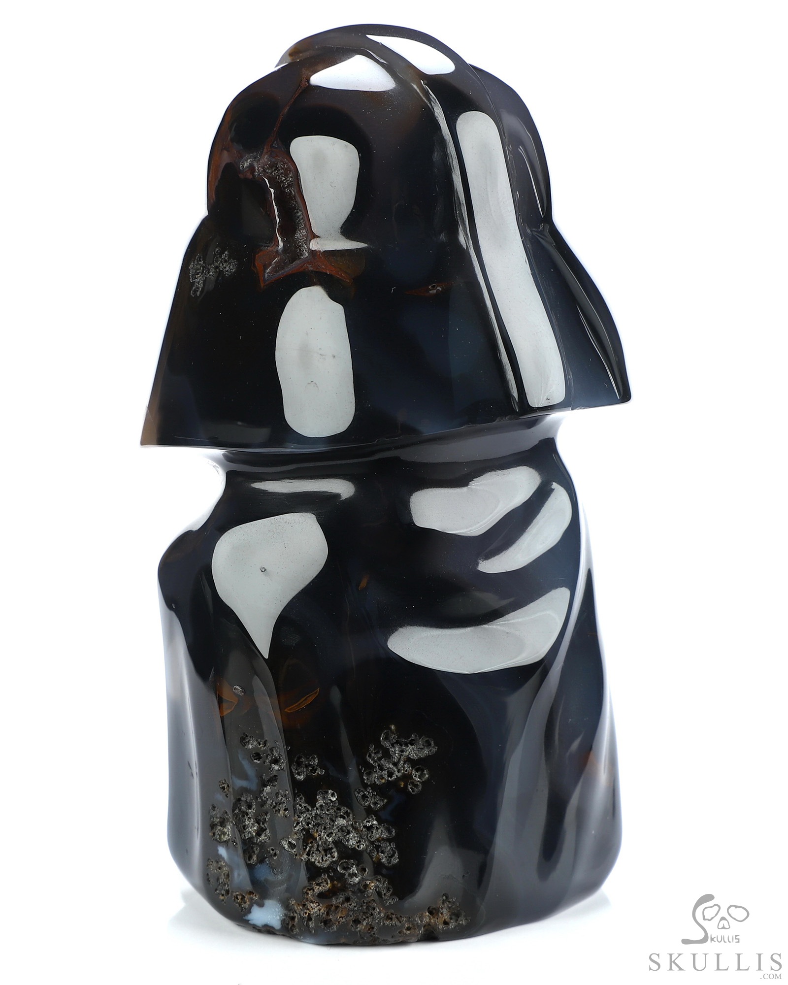 Darth Vader - 4.2" Premium Brazilian Agate Hand Carved Crystal Skull Fine Art Sculpture Darth Vader - 4.2" Premium Brazilian Agate Hand Carved Crystal Skull Fine Art Sculpture