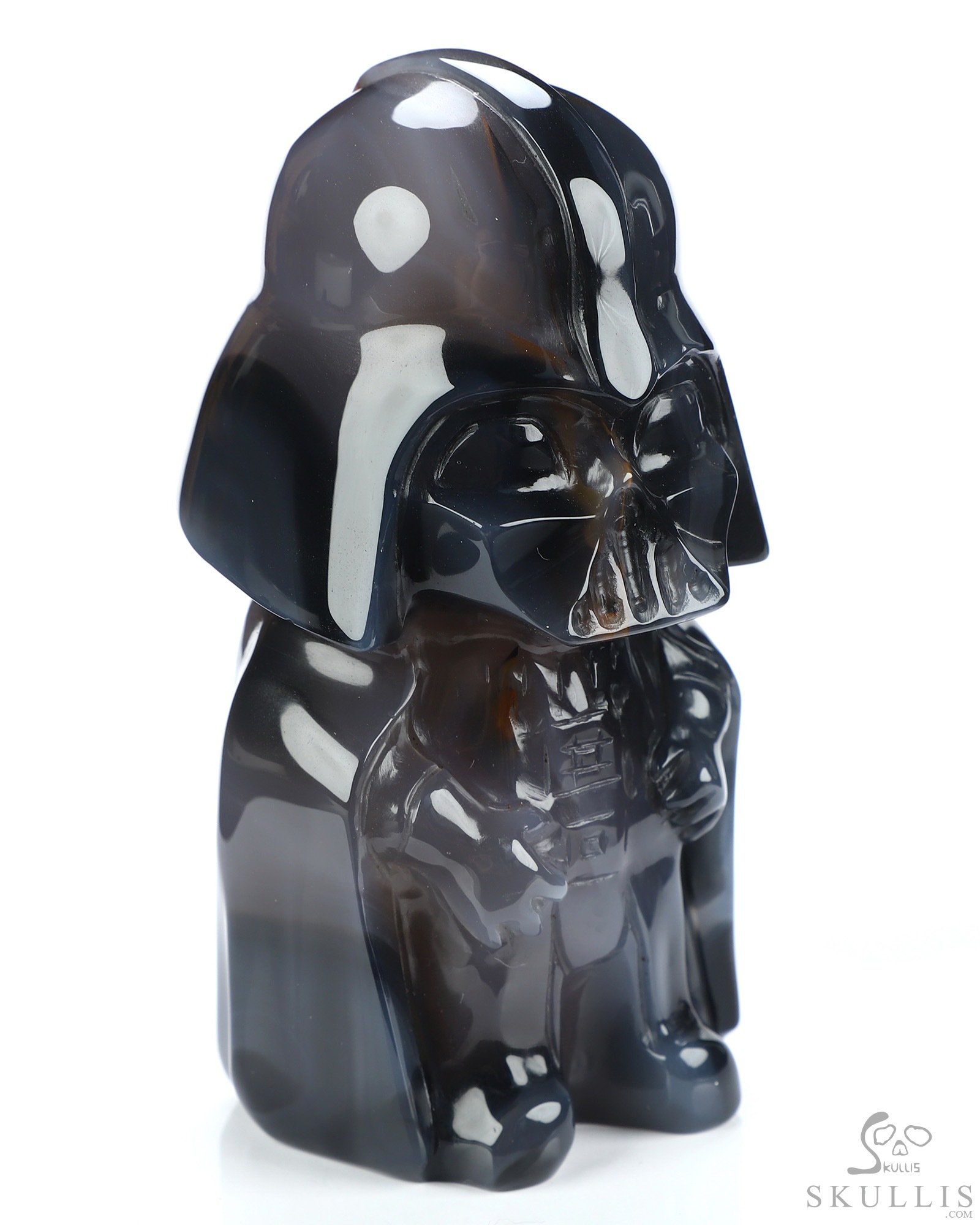 Darth Vader, 4.2" Premium Brazilian Agate Hand Carved Crystal Fine Art Sculpture Darth Vader, 4.2" Premium Brazilian Agate Hand Carved Crystal Fine Art Sculpture