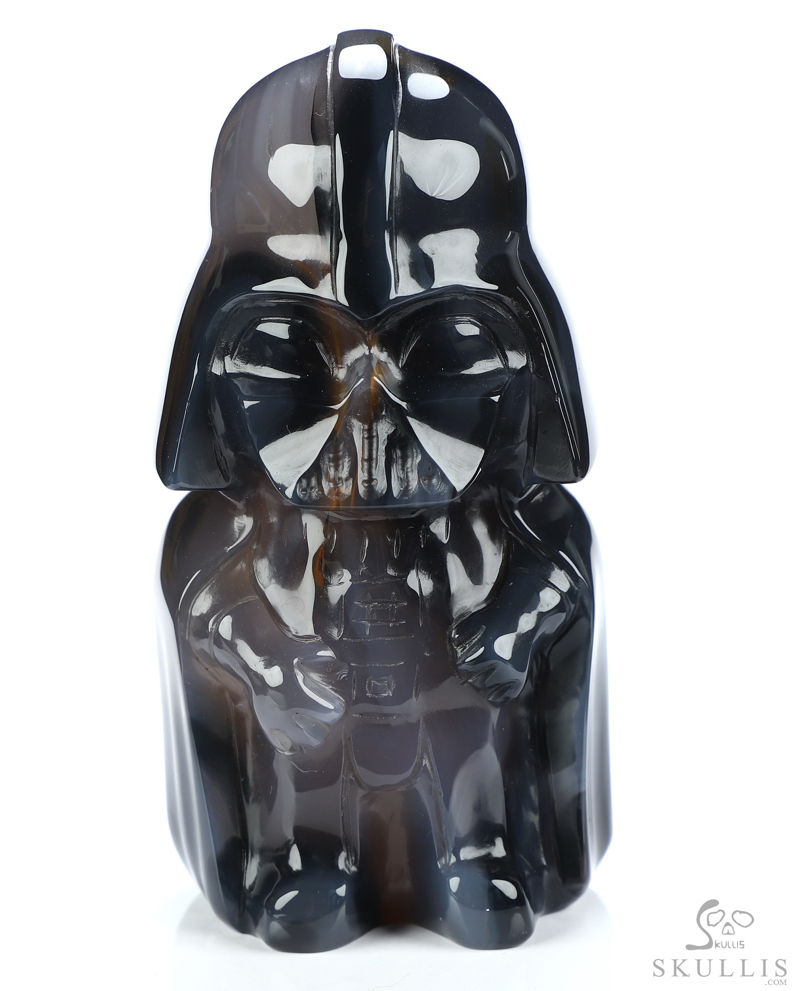 Darth Vader, 4.2" Premium Brazilian Agate Hand Carved Crystal Fine Art Sculpture Darth Vader, 4.2" Premium Brazilian Agate Hand Carved Crystal Fine Art Sculpture