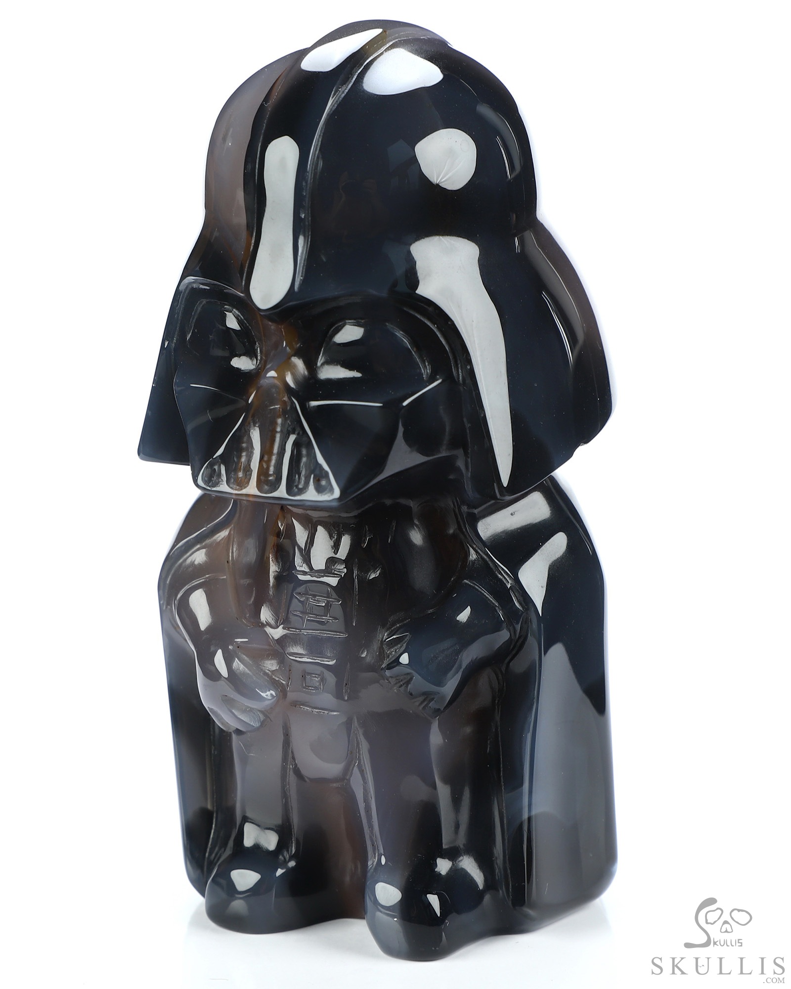 Darth Vader, 4.2" Premium Brazilian Agate Hand Carved Crystal Fine Art Sculpture Darth Vader, 4.2" Premium Brazilian Agate Hand Carved Crystal Fine Art Sculpture