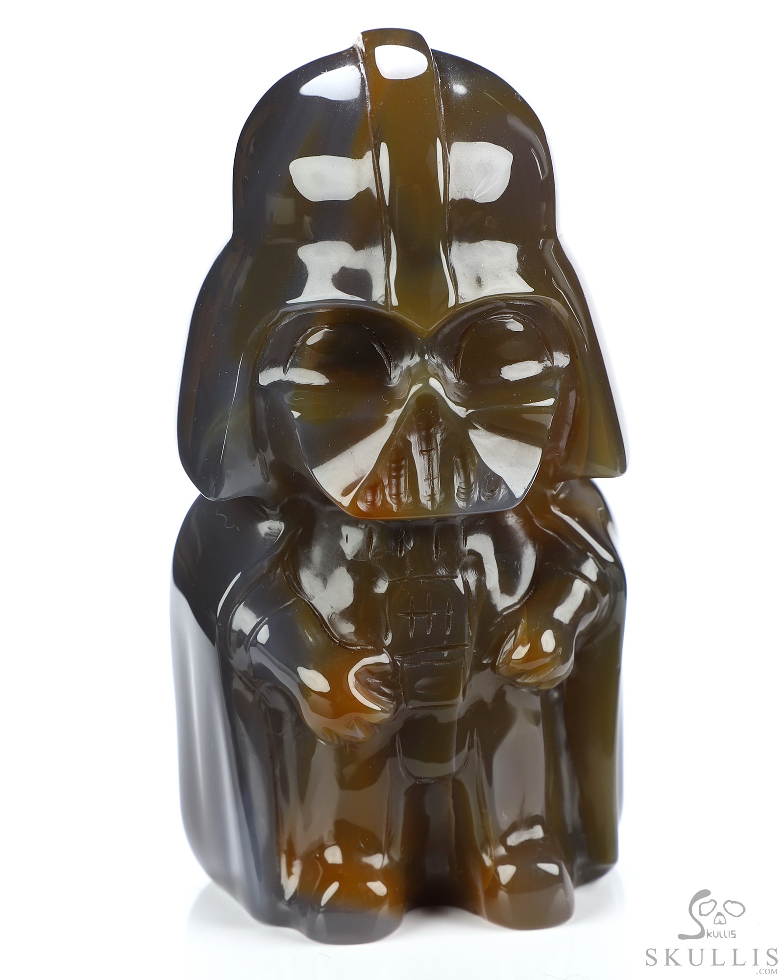 Darth Vader, 4.2" Premium Brazilian Agate Hand Carved Crystal Fine Art Sculpture, Crystal Healing Darth Vader, 4.2" Premium Brazilian Agate Hand Carved Crystal Fine Art Sculpture, Crystal Healing
