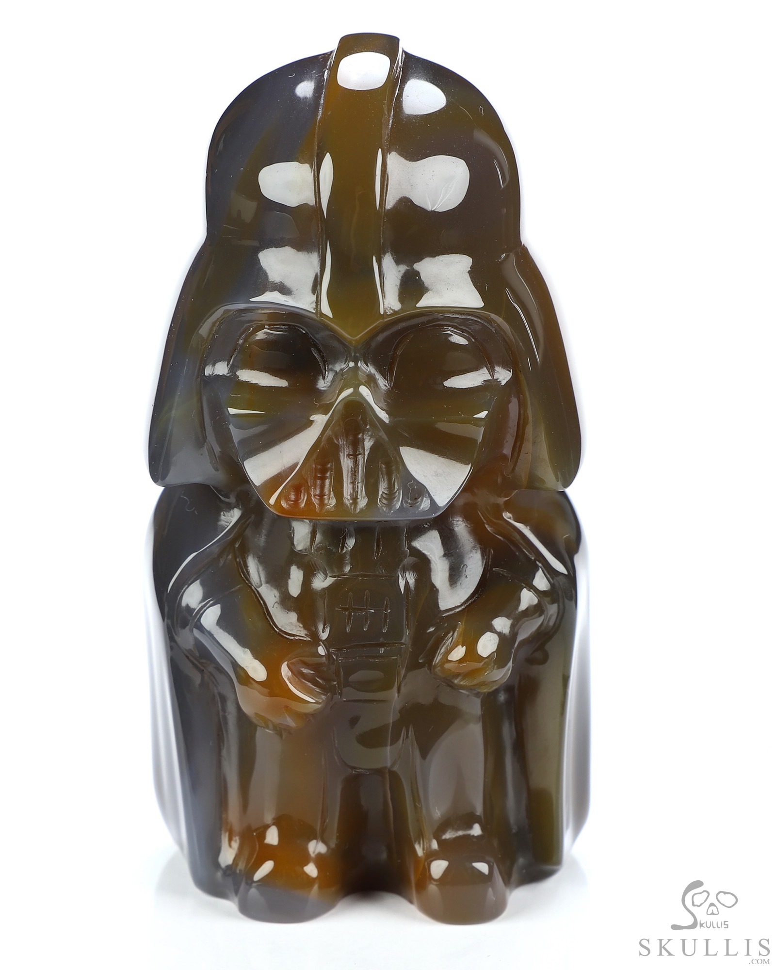 Darth Vader, 4.2" Premium Brazilian Agate Hand Carved Crystal Fine Art Sculpture, Crystal Healing Darth Vader, 4.2" Premium Brazilian Agate Hand Carved Crystal Fine Art Sculpture, Crystal Healing
