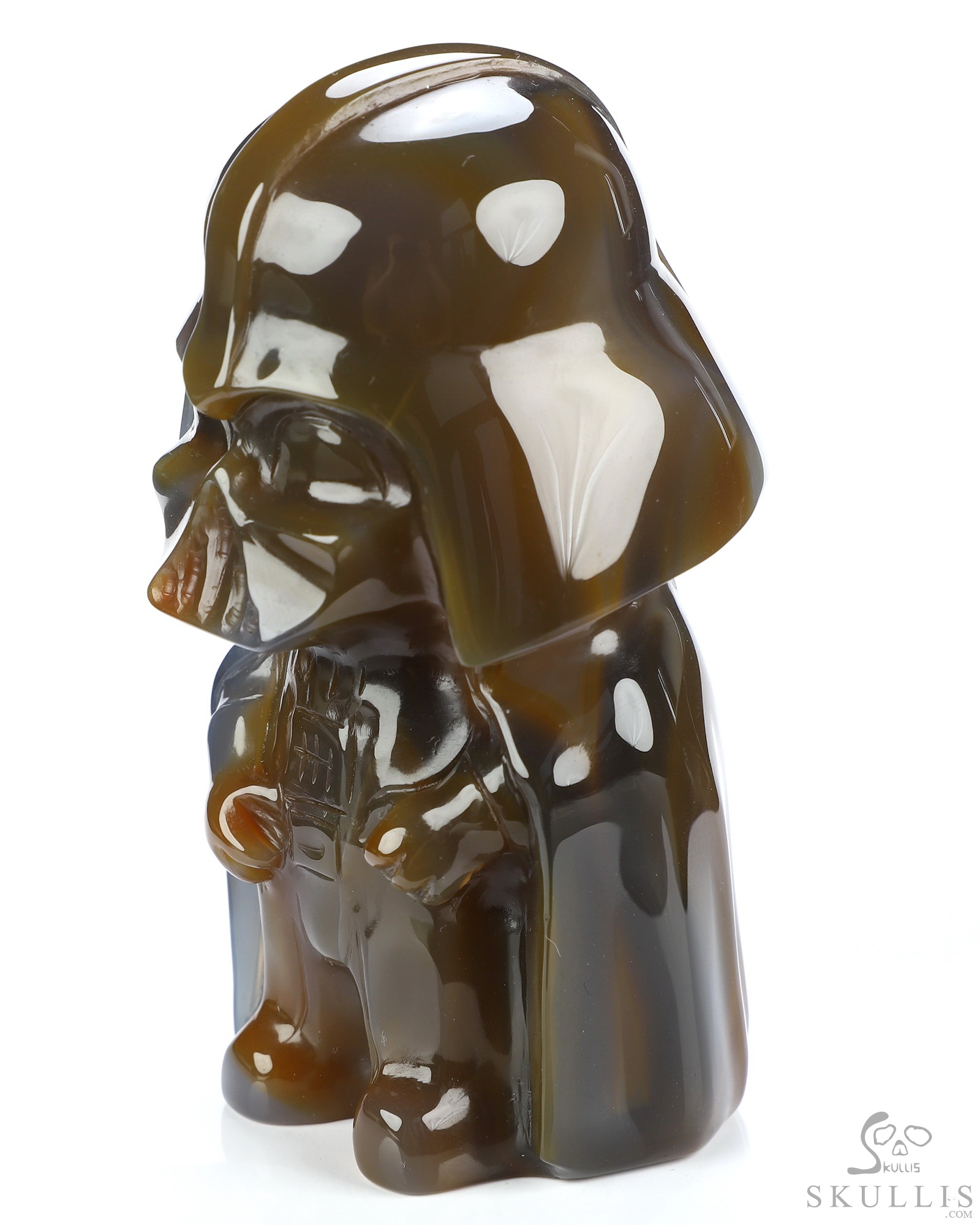 Darth Vader, 4.2" Premium Brazilian Agate Hand Carved Crystal Fine Art Sculpture, Crystal Healing Darth Vader, 4.2" Premium Brazilian Agate Hand Carved Crystal Fine Art Sculpture, Crystal Healing