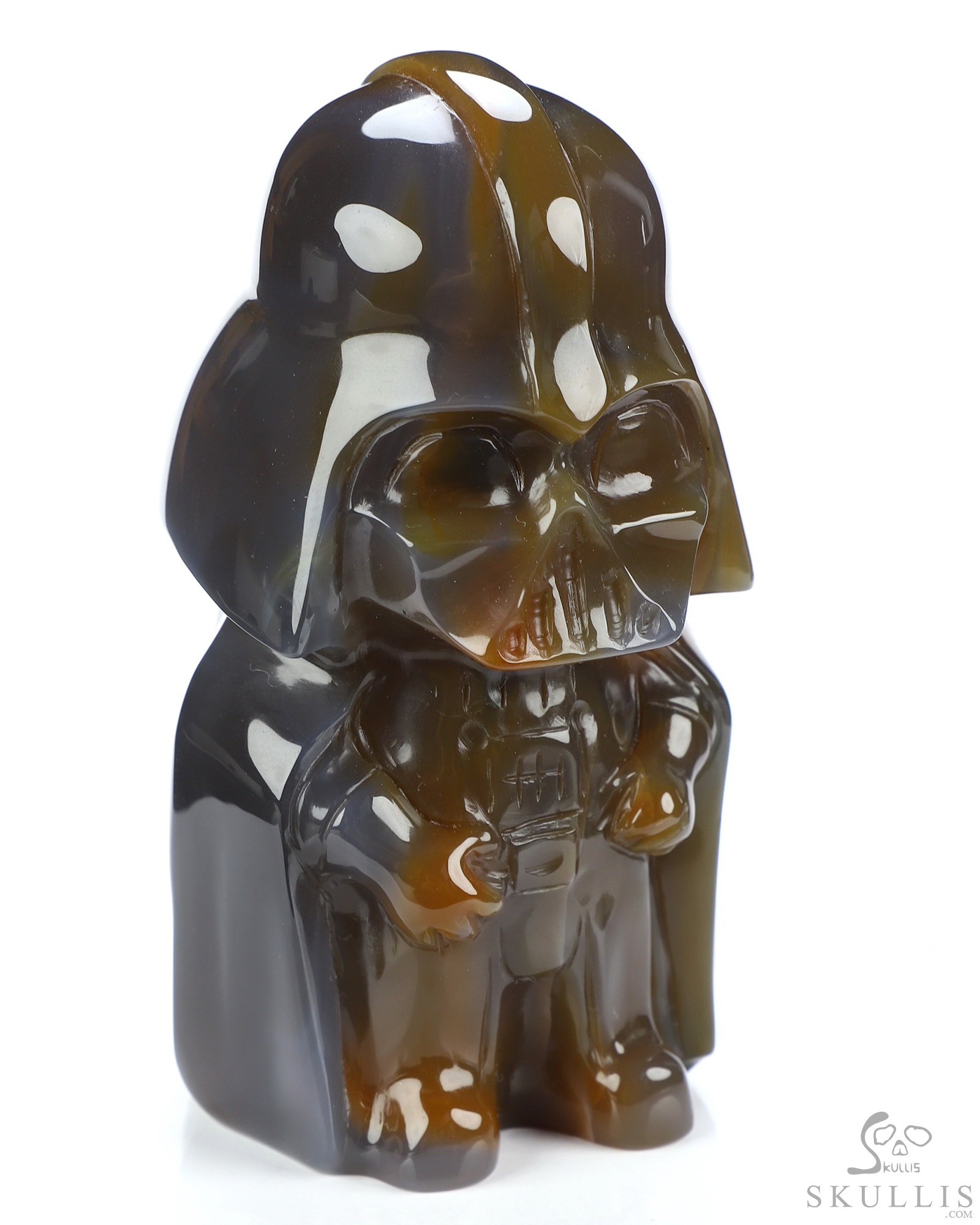 Darth Vader, 4.2" Premium Brazilian Agate Hand Carved Crystal Fine Art Sculpture, Crystal Healing Darth Vader, 4.2" Premium Brazilian Agate Hand Carved Crystal Fine Art Sculpture, Crystal Healing