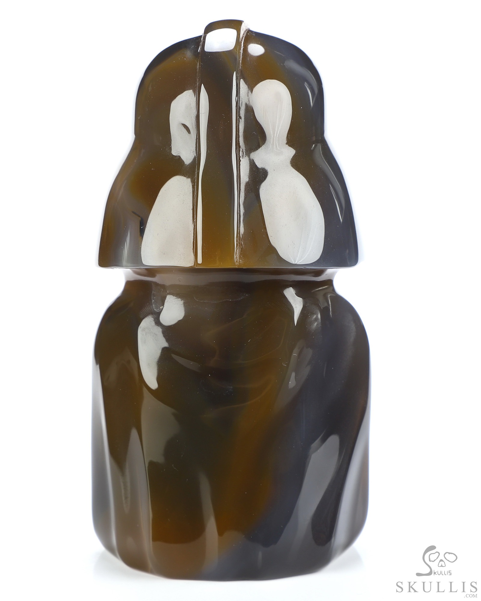 Darth Vader, 4.2" Premium Brazilian Agate Hand Carved Crystal Fine Art Sculpture, Crystal Healing Darth Vader, 4.2" Premium Brazilian Agate Hand Carved Crystal Fine Art Sculpture, Crystal Healing