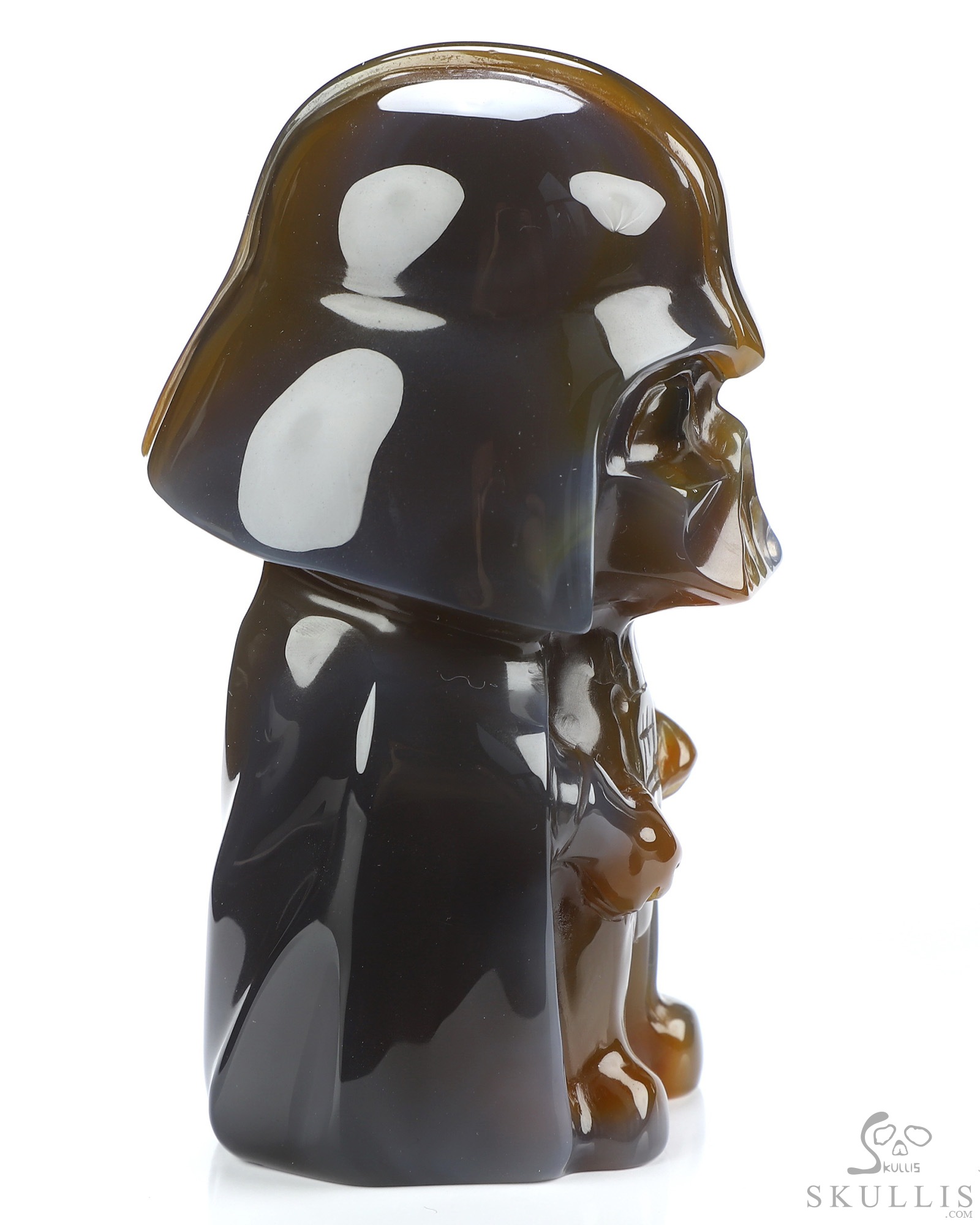 Darth Vader, 4.2" Premium Brazilian Agate Hand Carved Crystal Fine Art Sculpture, Crystal Healing Darth Vader, 4.2" Premium Brazilian Agate Hand Carved Crystal Fine Art Sculpture, Crystal Healing