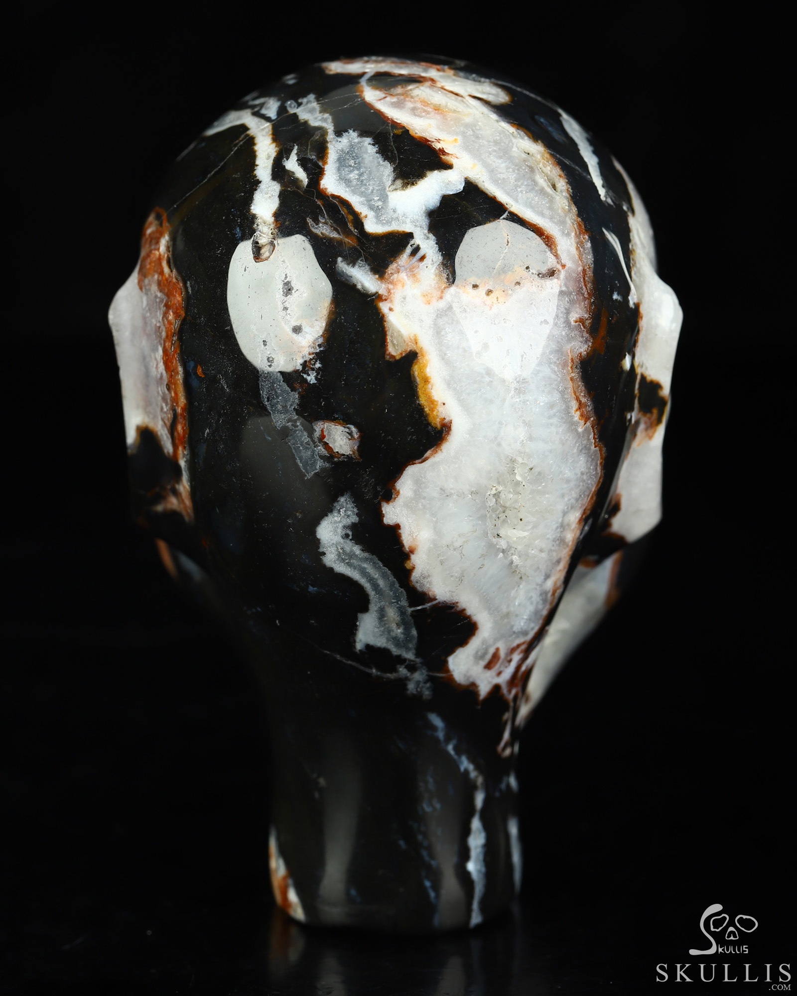 4.0" Black Zebra Agate Hand Carved Fairy Elf Alien Crystal Skull Companion Sculpture, Crystal Healing 4.0" Black Zebra Agate Hand Carved Fairy Elf Alien Crystal Skull Companion Sculpture, Crystal Healing